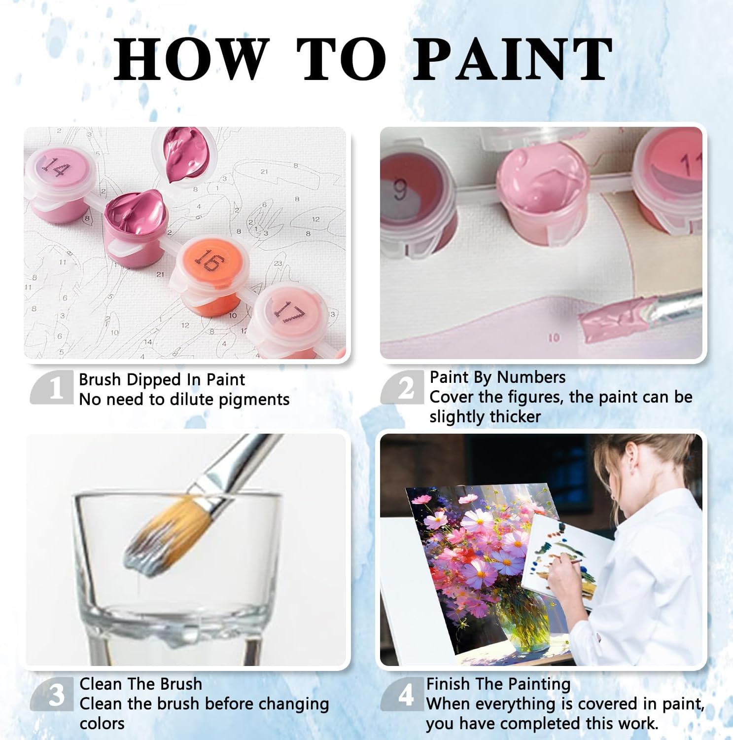 ODM HITIRECOVI Flowers Paint by Number Framed,Paint by Numbers with Frame-with Wooden Easel,DIY Acrylic Painting by Numbers in Colorful Gifts Box for Wall Decor 12x16inch Custom Mold Development