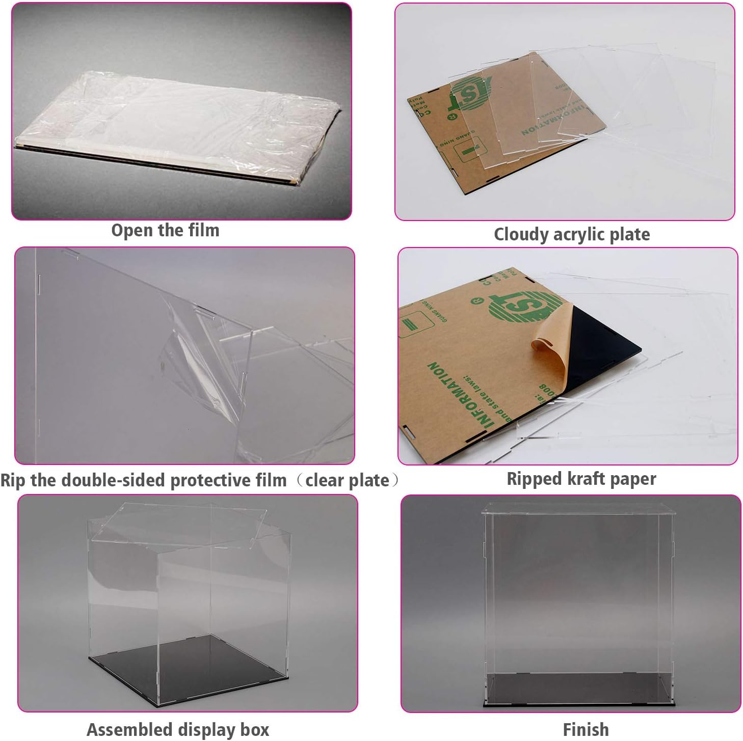 Wholesale OEM ODM A+ DESIGN Clear Acrylic Display Case Assemble Collectibles Box Alternative Glass Case for Display Action Figures Home Storage & Organizing Toys (10x10x10 inch; 25x25x25 cm) Factory & Supplier