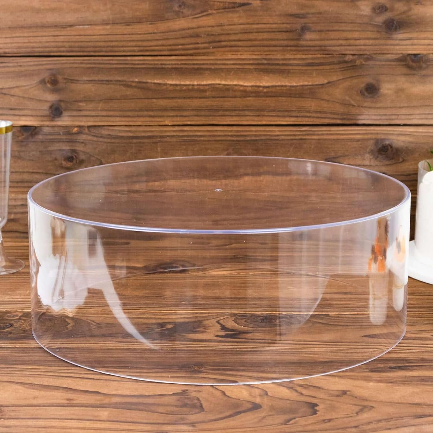 Private Label Efavormart 14" Round Clear Acrylic Cake Stand, Transparent Fillable Display Box, Pedestal Riser with Hollow Bottom OEM Wholesale Manufacturer