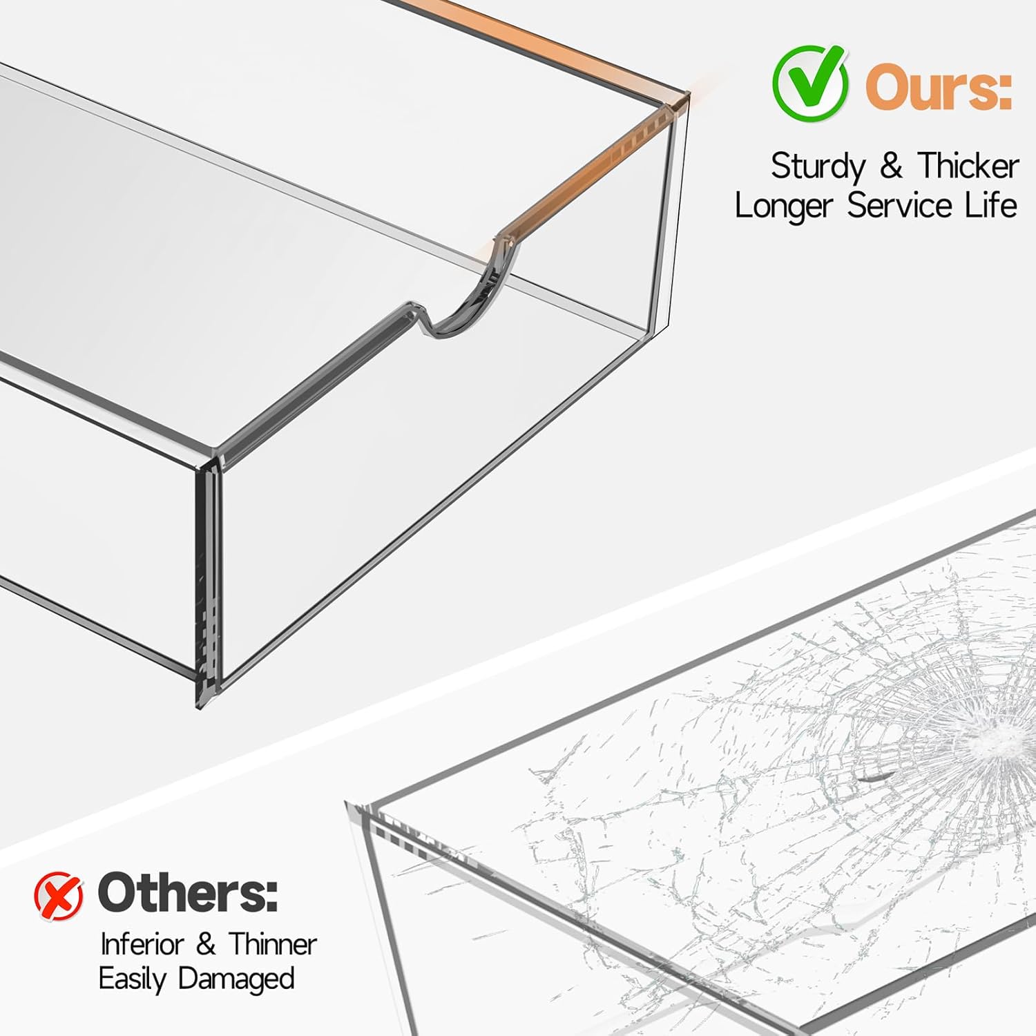Private Label Makeup Drawer Storage Organizer with 20 Drawers, 4 Set Acrylic Office Desk Organization and Storage, Dustproof Drawer Organizer for Makeup, Office, Countertop, Jewelry, Pen, Desktop, Bathroom, Bedroom Factory Direct Price