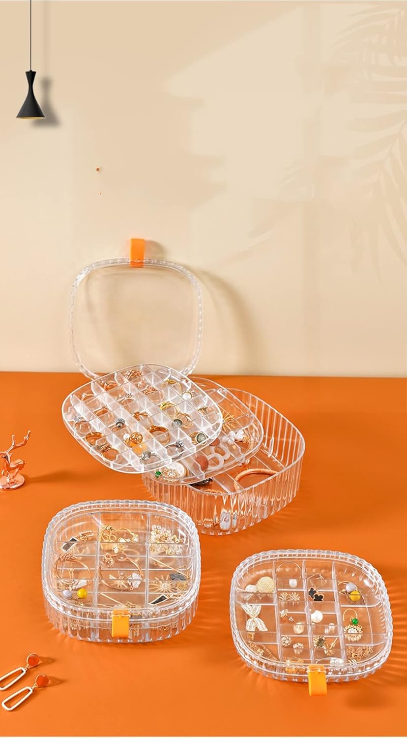 Direct Manufacturer Jewelry Organizer Tray for Drawer Desk Small Jewelry Storage Box for Women Clear Acrylic Jewelry Box 3-Layer Jewelry Tray Case for Earring Rings Gift for Women Girls (clear) Low MOQ