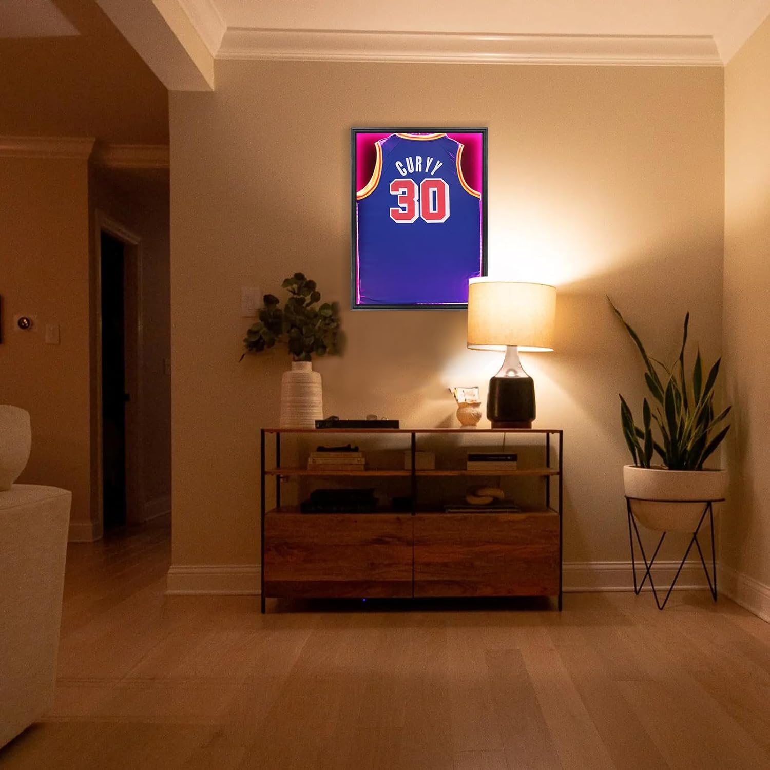 Private Label Jersey Display Frame Case, Large Lockable Shadow Box Sports Jersey Frame with 98% UV Protection Acrylic and Hanger for Baseball Basketball Football Shirt Ecommerce Ready Product
