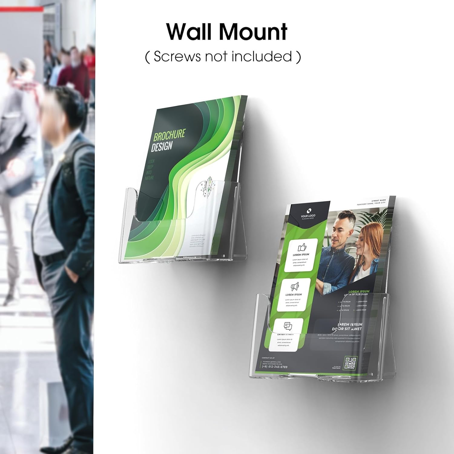 Wholesale MaxGear Acrylic Brochure Holder 6 x 8 inch, Display Stand Plastic Clear Flyer Holders for 5.5 x 8.5 inch, 5 x 7 inch Menu, Literature, Trifold Pamphlet, Magazine, Countertop or Wall Mount, 6 Pack China Factory Bulk Supply