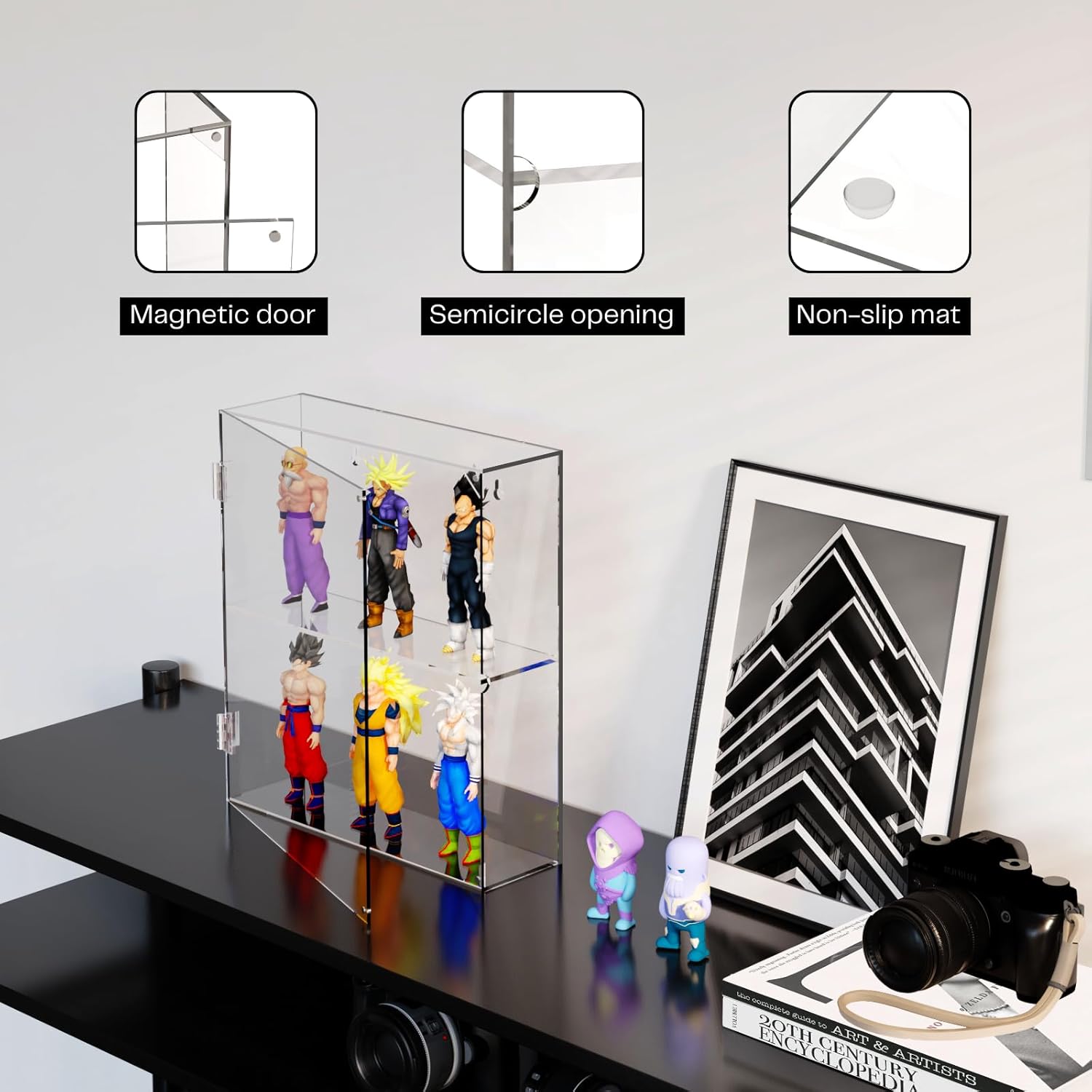 Wholesale OEM ODM Acrylic Display Case - 2 Layer Clear Display Case for Funko Pop Action Figures - Wall Mounted or Desktop Dustproof Display Cabinet Shelf for Labubus Collectibles Mini Toys Factory & Supplier