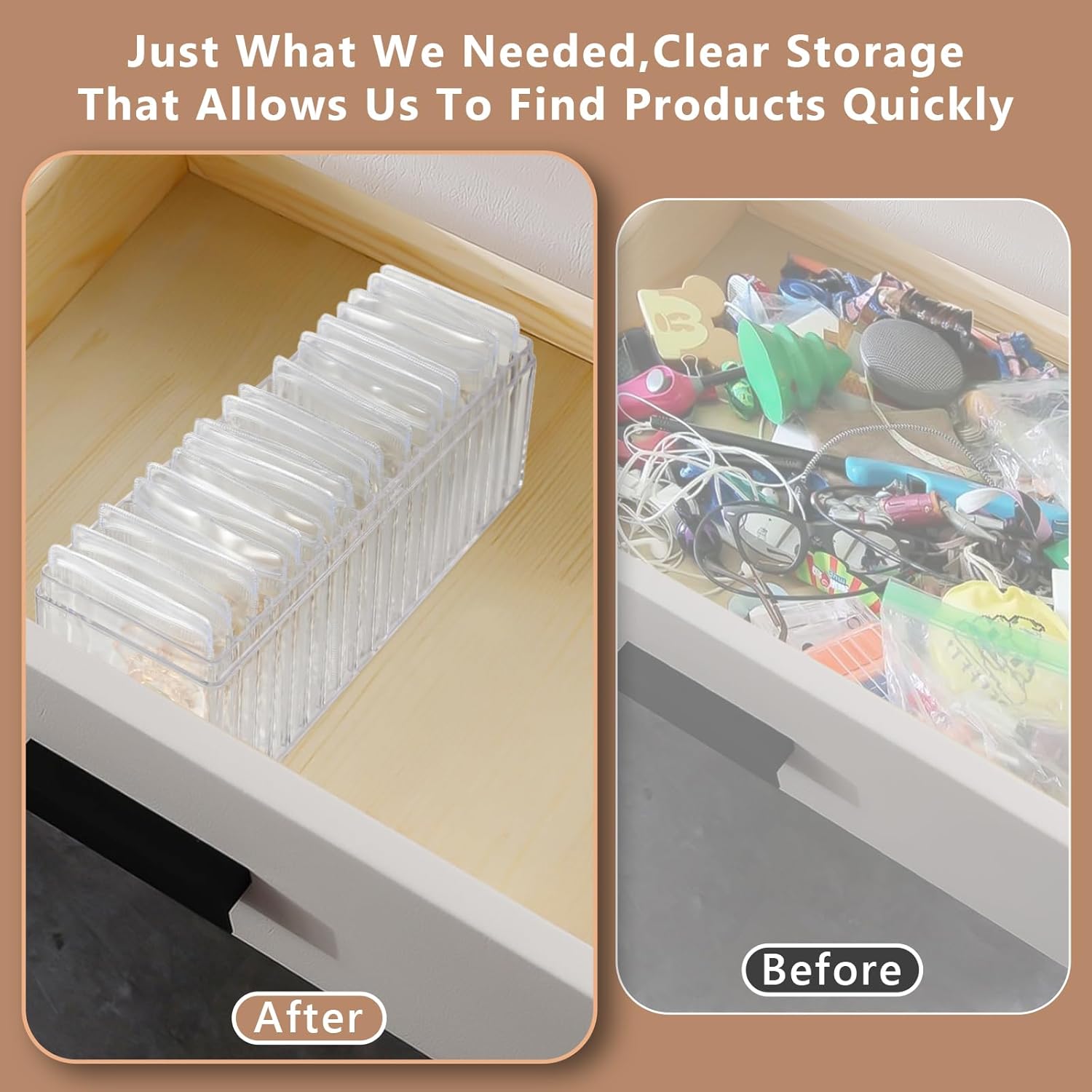 ODM Acrylic Jewelry Organizer, Clear Acrylic Jewelry Box Organizer With 20 Portable Anti Tarnish Jewelry Bags, Clear Earring Storage Organizer For Rings/Necklaces For Women Girls Custom Mold Development