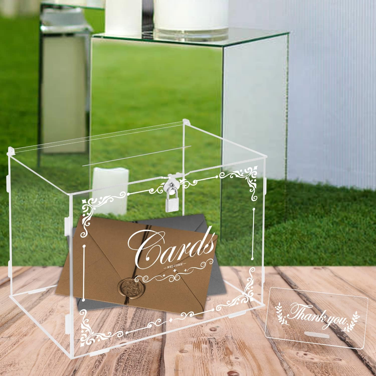 ODM Ywlake Acrylic Wedding Card Box Money Post Gift Box Holder, Clear Card Box Large Letter Envelope Boxes with Lock and Slot for Reception Anniversary Birthday Party Baby Shower Custom Mold Development