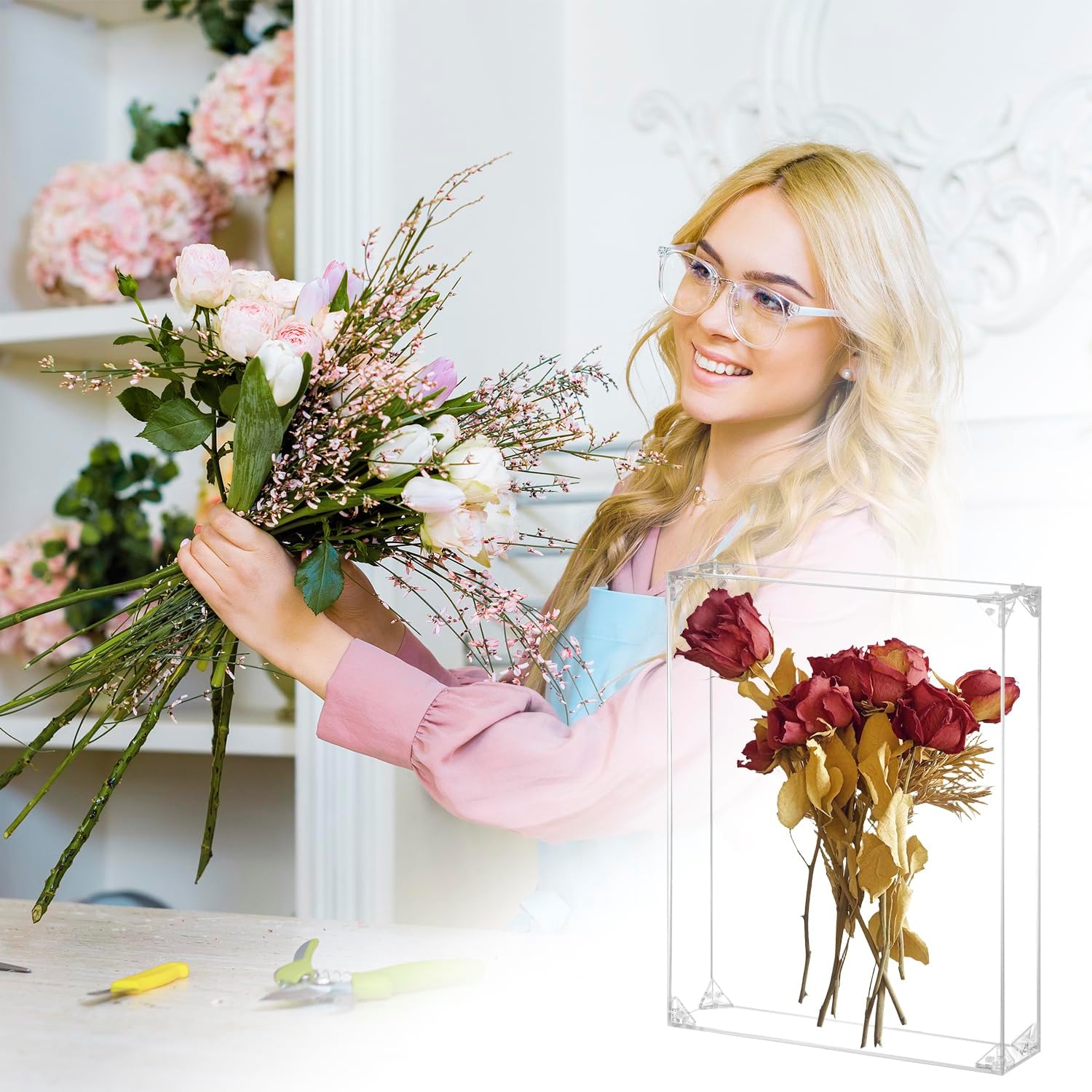 Wholesale OEM ODM QWORK Acrylic Shadow Box Display Case - 11x14 inches Clear Assemble Display Frame for Tabletop or Wall Mount - Perfect for DIY Crafts, Memorabilia, and Keepsakes Factory & Supplier