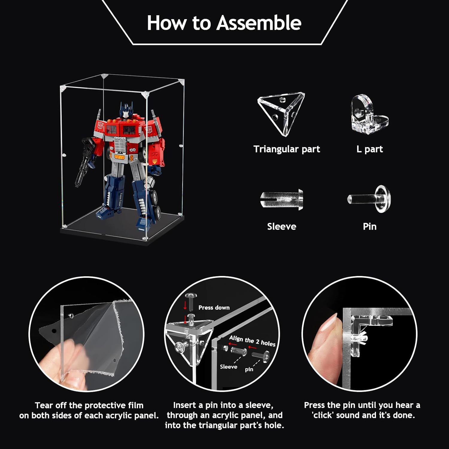 Wholesale OEM ODM Clear Acrylic Display Case, Self-Assemble Showcase for Collectibles, Action Figures, Dolls, Toys - Alternative Glass Box for Commemorative Gifts (11x11x11 inch, 28x28x28 cm) Factory & Supplier