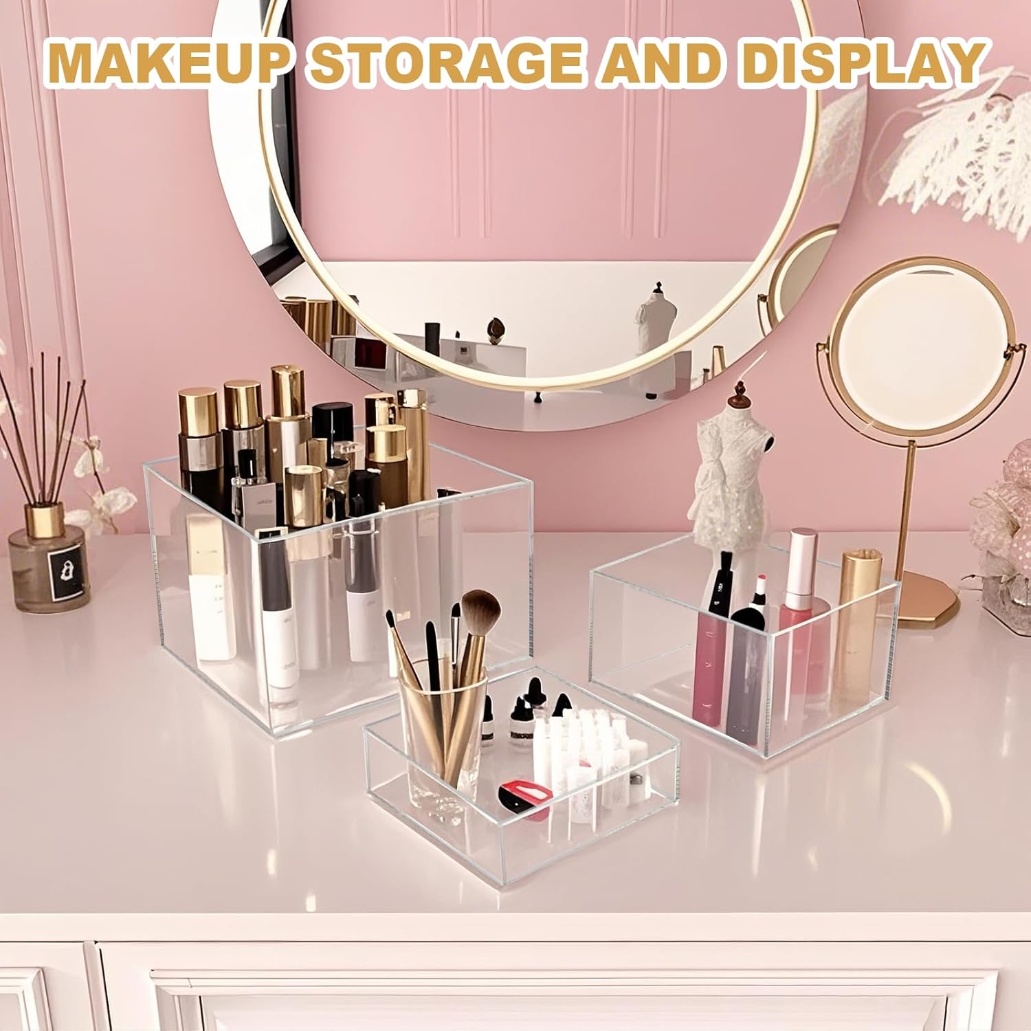 ODM Cliselda 6Pcs Clear Acrylic Boxes for Display, Food Risers for Buffet Table Party Cupcake Candy Desset,Acrylic Nesting Risers Display Stands Cube Boxes with Hollow Bottoms Custom Logo Service