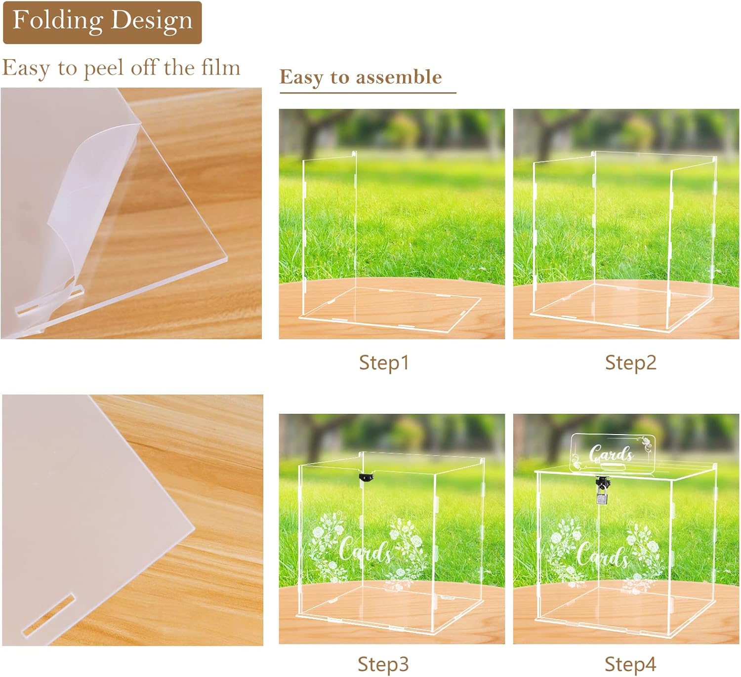 ODM Acrylic Card Box with Lock Gift, Money Holder for Wedding Reception, Anniversary, Birthday & Graduation Decorations (Clear) Custom Mold Development
