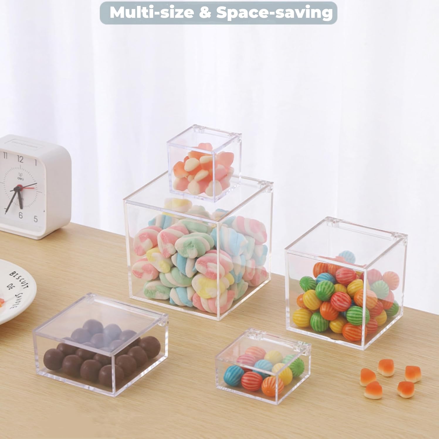 Private Label KissYou Acrylic Box with Lid Coffee Pod Holder Organizers Storage Contanier Clear Box for House and Office Transparent Case Custom Logo Service