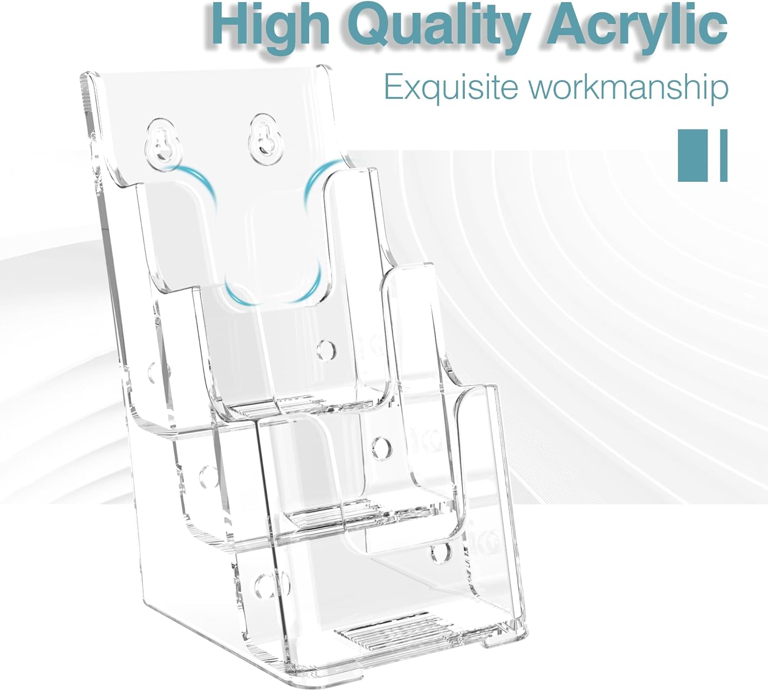 Wholesale Brochure Holder 4x9 Inch 3 Tier Acrylic Literature Holders Clear Plastic Flyer Display Stand for Pamphlets, Booklets, Menus, Multi Purpose Organizer for Office, Countertop Use, 2 Pack China Factory Bulk Supply