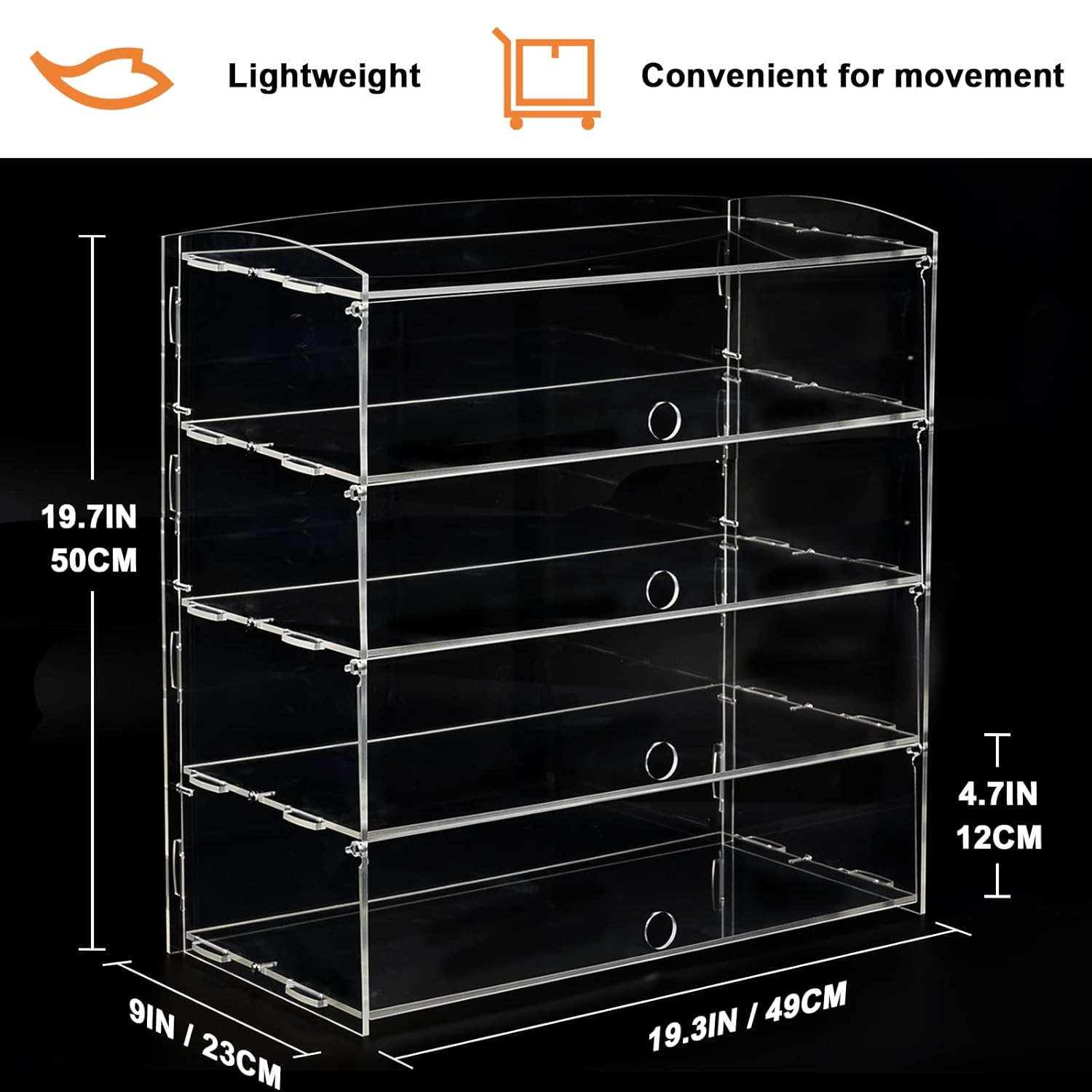 Wholesale OEM ODM Acrylic Display Case 4 Layer Bakery Pastry Display Case Countertop Dessert Acrylic Display Shelf Donut Cookie Display Cabinet Plastic Case Factory & Supplier