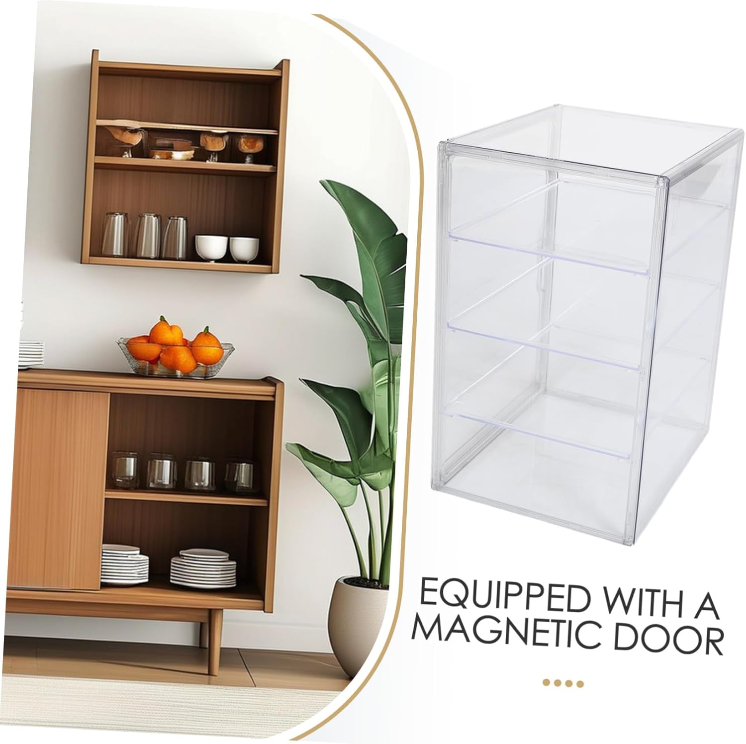 Wholesale OEM ODM Mikinona Bread Display Cabinet Pastry Display Case with Lid Storage Box for Cookies Counter Top Bakery Case Magnetic Door Design Factory & Supplier
