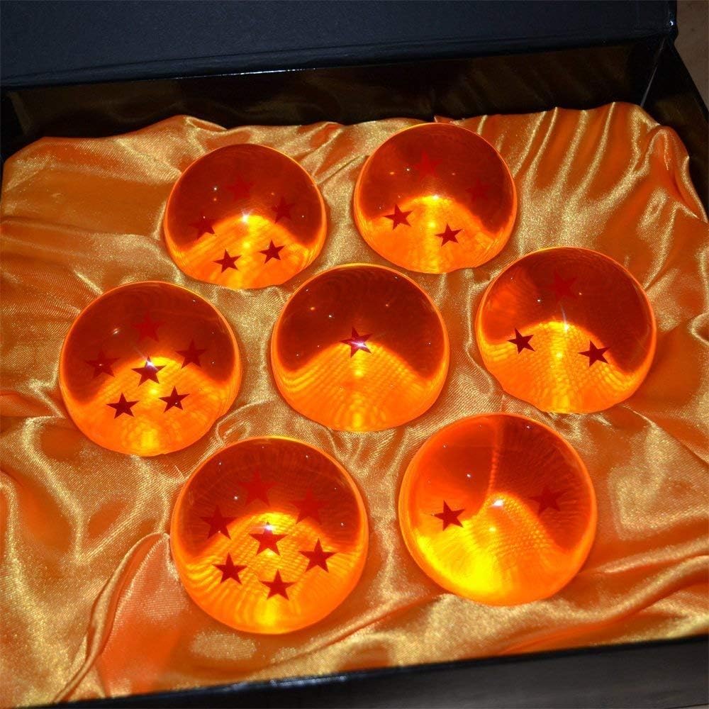7pcs 42mm Crystal Acrylic Resin Glass Ball with Gift Box Dragon Transparent Play Balls