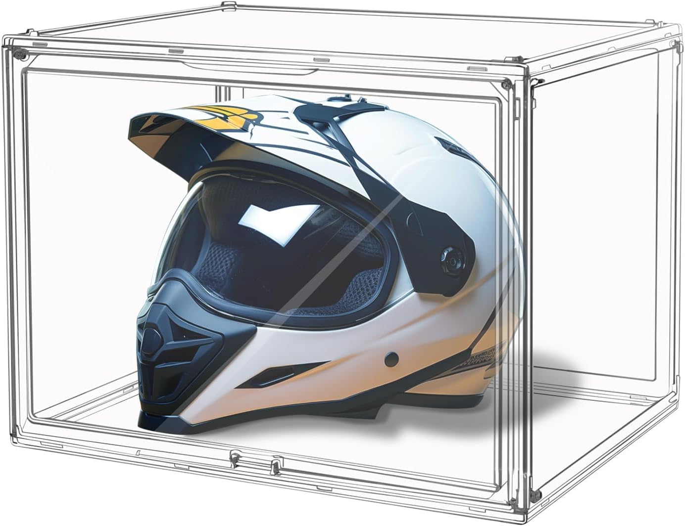 Wholesale OEM ODM Clear Stackable Plastic Storage Bins with Lid, Dustproof Display Cases, Extra Large Figures Collectibles Showcase, Boot & Shoe Boxes, Helmet Protection Organizer (Transparent, XL-1 Pack) Factory & Supplier