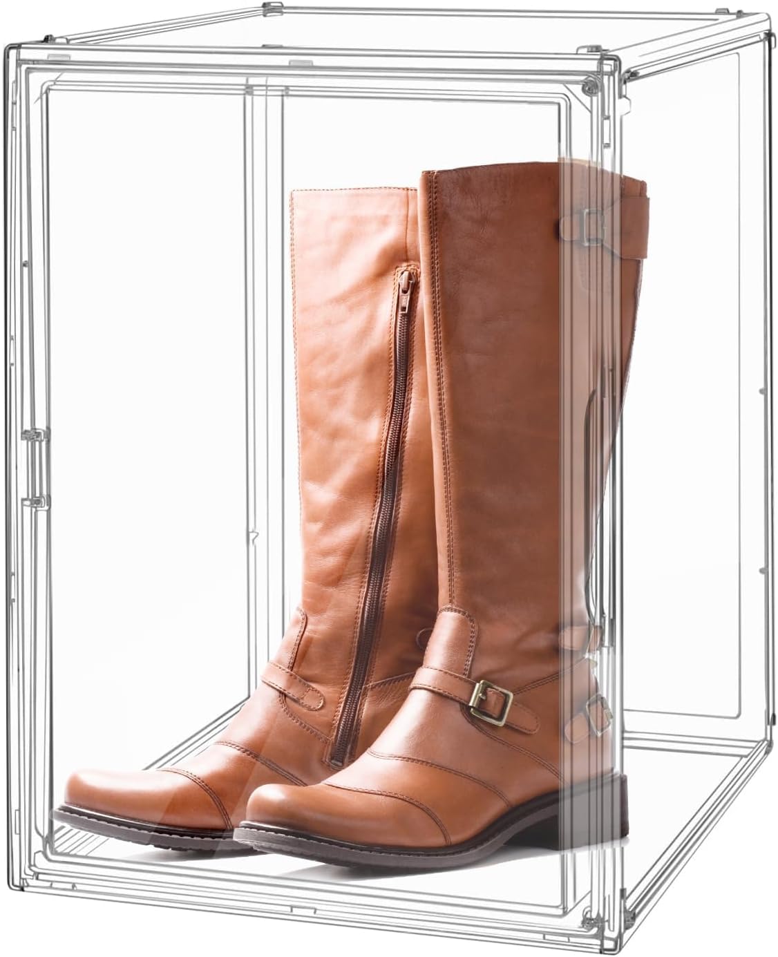 Wholesale OEM ODM Clear Stackable Plastic Storage Bins with Lid, Dustproof Display Cases, Extra Large Figures Collectibles Showcase, Boot & Shoe Boxes, Helmet Protection Organizer (Transparent, XL-1 Pack) Factory & Supplier