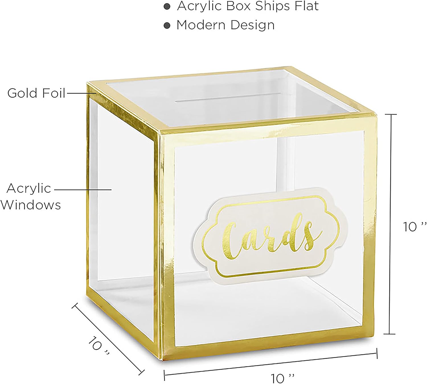 ODM Kate Aspen Wedding Card Box, One Size, Clear/Gold Custom Mold Development