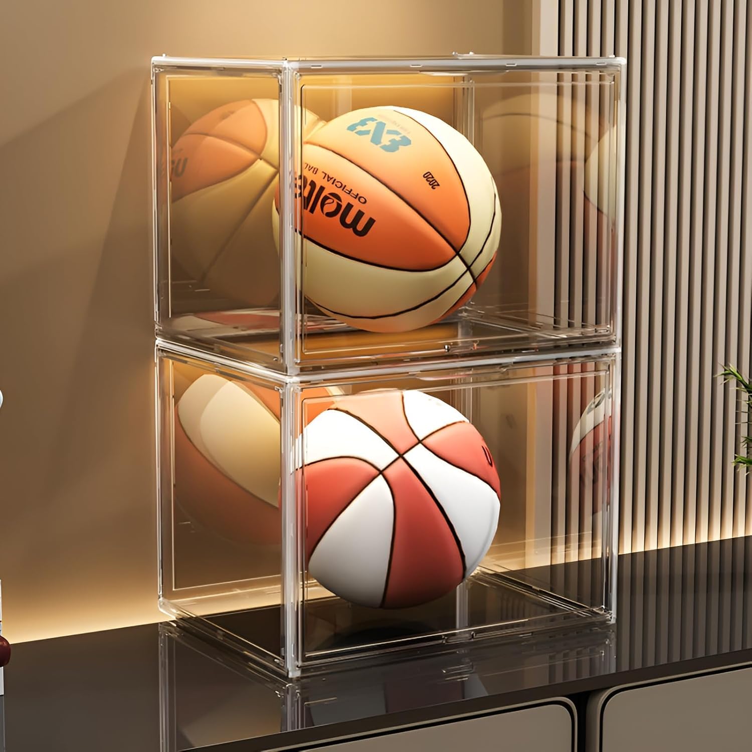 Wholesale OEM ODM Clear Stackable Plastic Storage Bins with Lid, Dustproof Display Cases, Extra Large Figures Collectibles Showcase, Boot & Shoe Boxes, Helmet Protection Organizer (Transparent, XL-1 Pack) Factory & Supplier