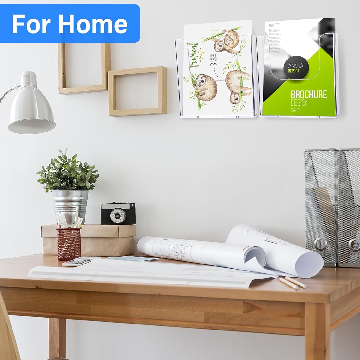 Wholesale Ripeng 8 Pack Brochure Holder Wall Mount 6 x 9 Inch Clear Flyer Holder Magazine Pamphlet Display Stand Acrylic Wall Organizer Plastic Wall File Holder for Literature Mail Paper Document Rack Display China Factory Bulk Supply