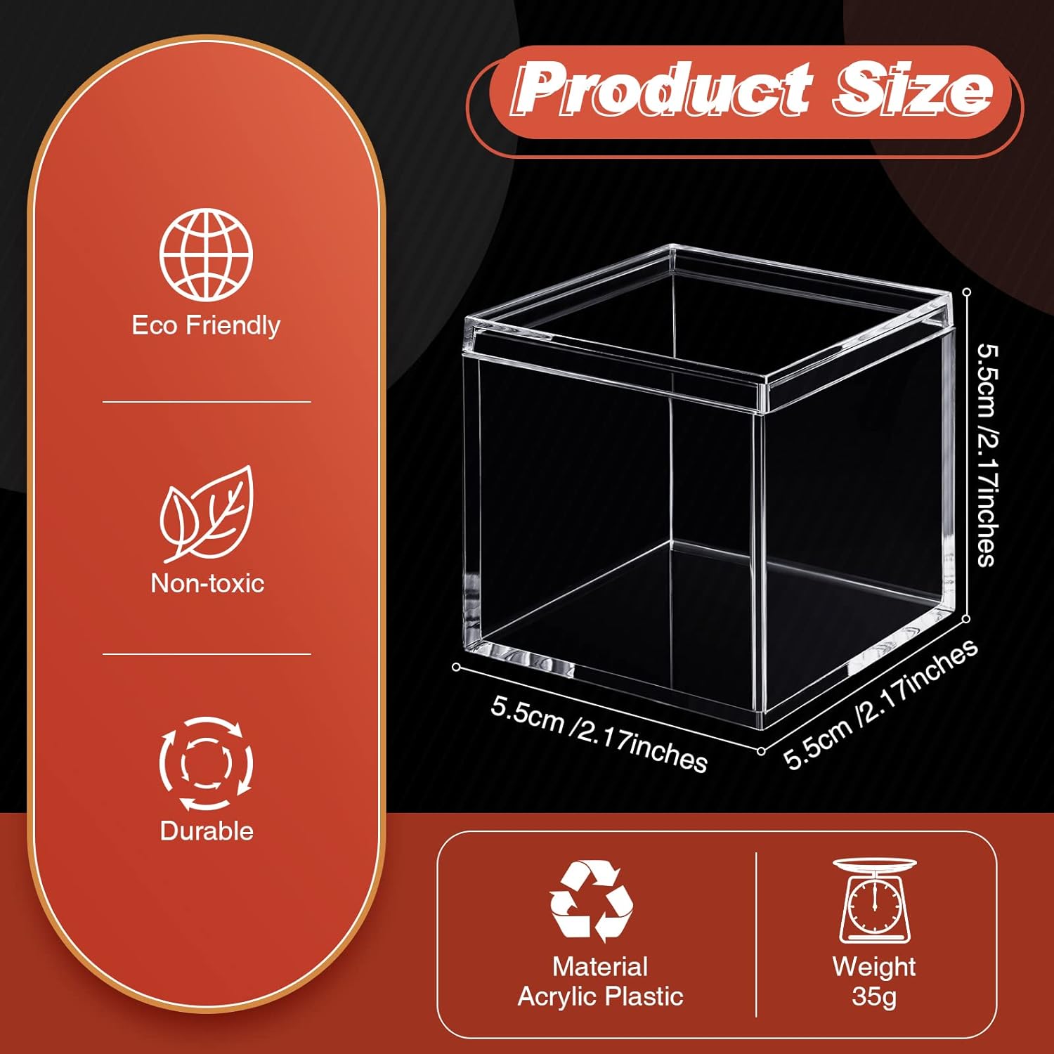 ODM CHENGU 18 Pack Acrylic Boxes Clear Cube Small Square Storage Box with Lid Acrylic Display Small Container Clear Candy Cubes for Candy Jewelry Display(2.2 x 2.2 x 2.2 Inch) Custom Mold Development