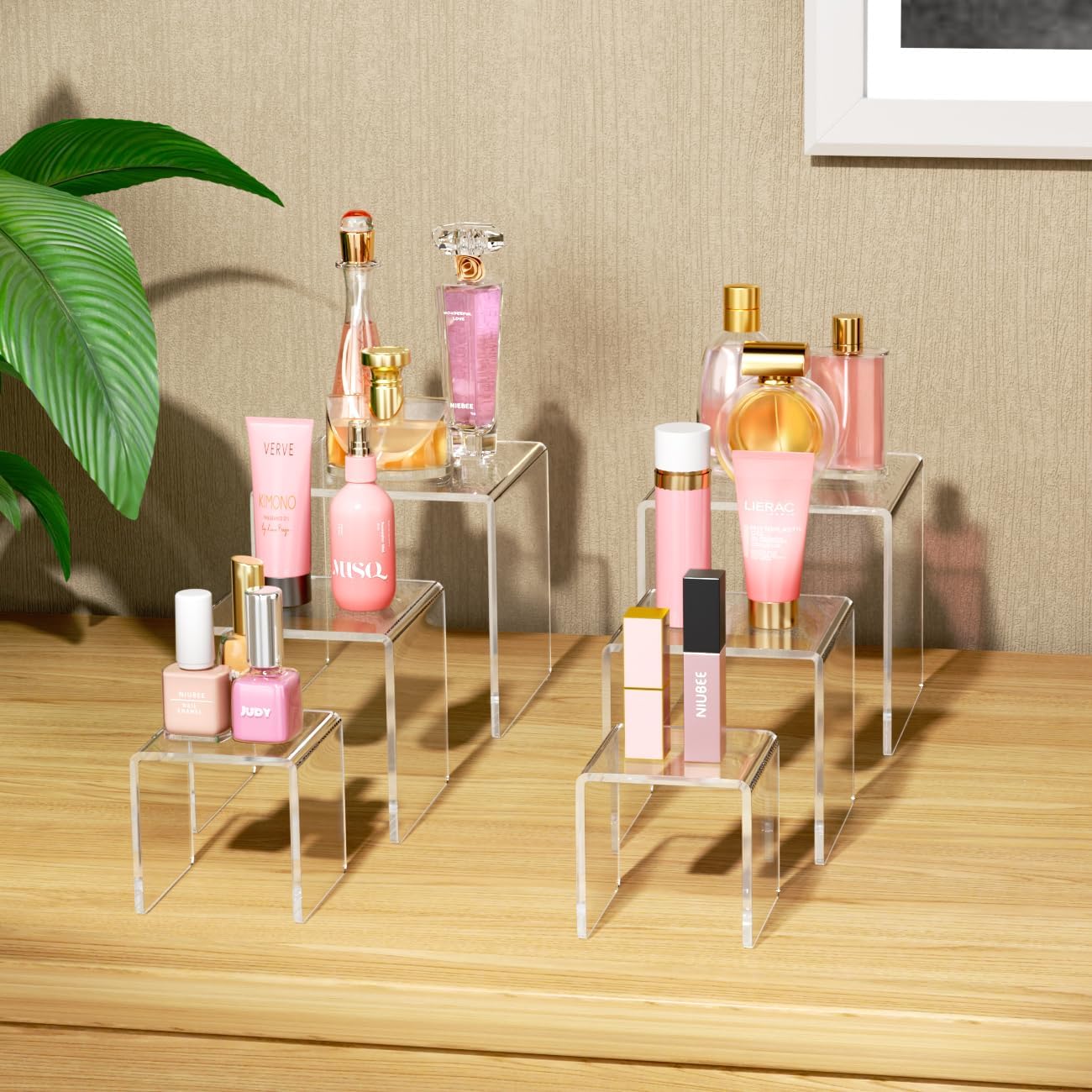 ODM NIUBEE 2 Set Acrylic Risers Display for Funko POP Figures,Clear Cake Stands for Candy Dessert Table Decorations-3"x4"x5" Custom Logo Service