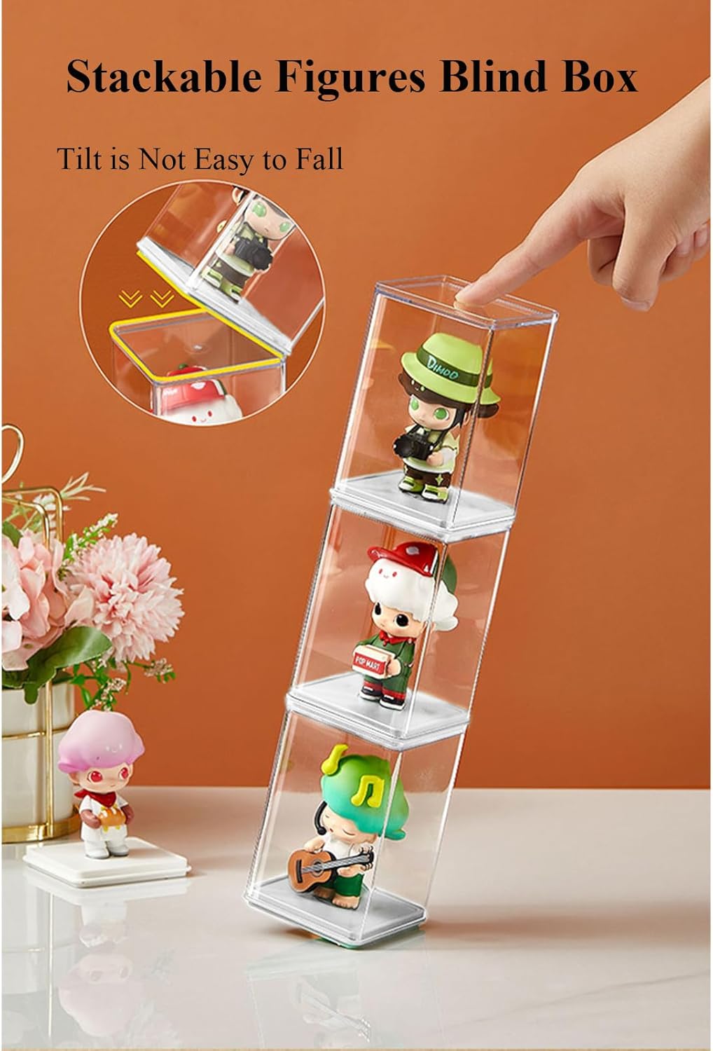 Wholesale OEM ODM 6 PCS Display Boxes Clear Acrylic Figures Display Case Stackable Blind Box for Collectibles-Figures, Fully Assembled Dustproof Storage Organizer Box for Lego Collectibles Action Figures Pop Mart Factory & Supplier