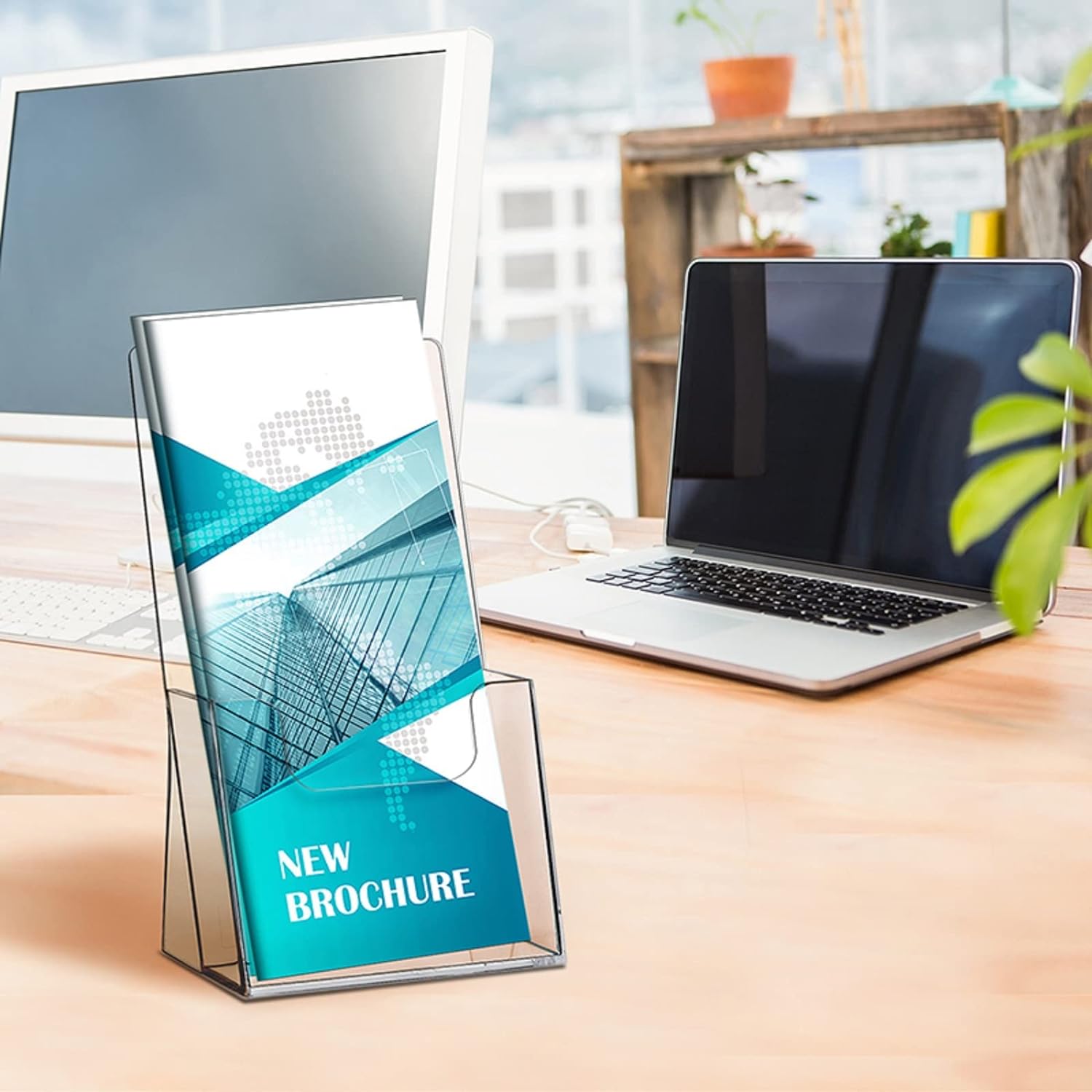 Wholesale zavekia Acrylic Brochure Holder,6 packs Thicker Countertop Literature Holder Plastic Flyer Display Stand for Magazine (6 packs) China Factory Bulk Supply