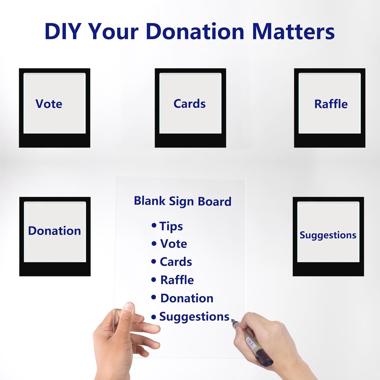 Private Label Lighted Up Tip Jar with Large Opening, Suggestion Box for Tip Collection & Donation, Hundreds Changing Colors LED Lights Tip Box with Customizable Message Sign for Money, Voting and Ballot Ecommerce Ready Product