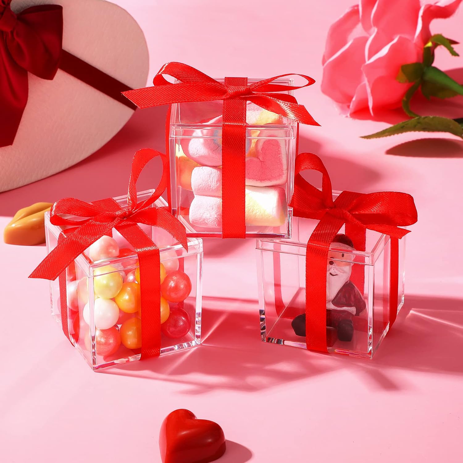 ODM CHENGU 18 Pack Acrylic Boxes Clear Cube Small Square Storage Box with Lid Acrylic Display Small Container Clear Candy Cubes for Candy Jewelry Display(2.2 x 2.2 x 2.2 Inch) Custom Mold Development