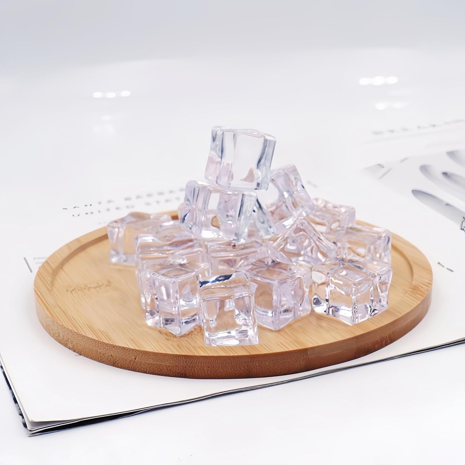 ODM 50PCS Fake Acrylic Ice Cubes 0.8", Clear Ice Rocks Decorative Stone for Photography, Weddings, Food Displays & DIY Custom Logo Service