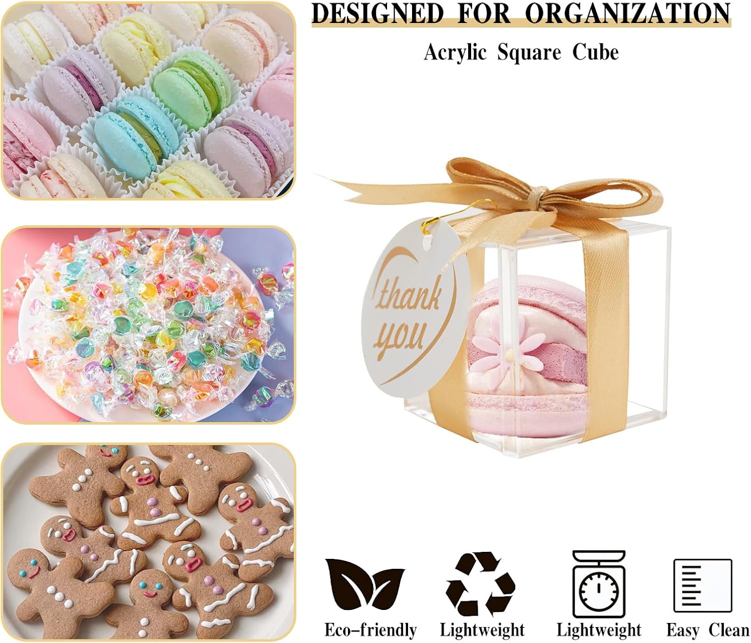 ODM WCHOSOZH 50 Pcs Clear Acrylic Boxes, Small Clear Boxes with Lids, Square Cube with Tags, Wedding Guest Favor Plastic Square Cube Exhibition Box for Candy Desserts Head Ornament (2.2 X 2.2 X 2.2) Custom Mold Development