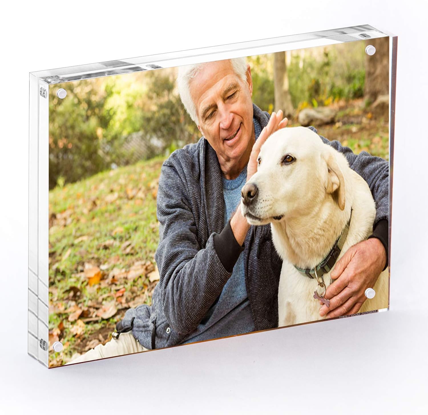 6x8" Picture Frame,Clear Acrylic Photo Frames, Magnetic Picture Frames,Block Picture Frame For Desktop Display, Record Eternal Memory (1 Pack)