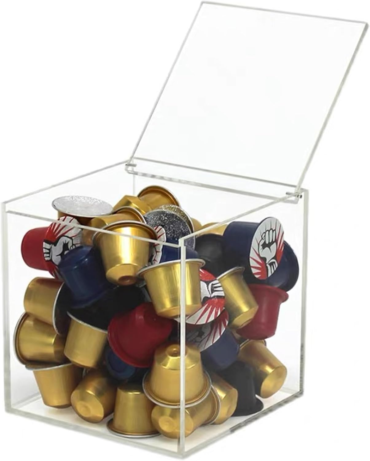 Acrylic Box Large Clear Box with Lid Acrylic Hinged Lid Storage Box Clear Coffee Pod Holder Graduation Candy Gift Box Transparent Display Box Acrylic Holder with Lid
