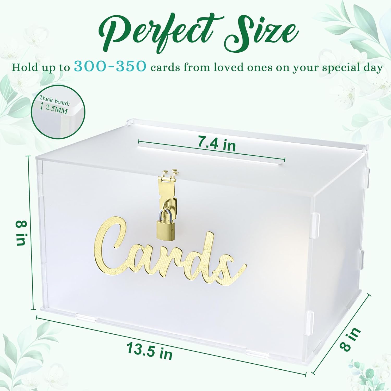 ODM OurWarm Frosted Acrylic Wedding Card Box with Lock, Large Gift Card Box for Wedding Reception with Slot and String Light Custom Mold Development