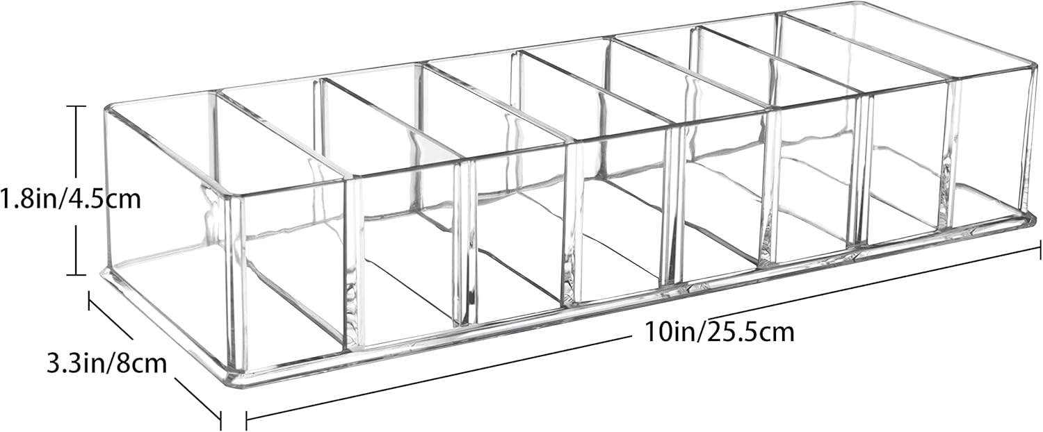 Private Label Detachable Makeup Organizer, 8 Compartments Acrylic Cosmetic Storage Jewelry Display Boxes, Clear Drawer Organizers Case for Dresser Vanity Bathroom Kitchen Custom Logo Service