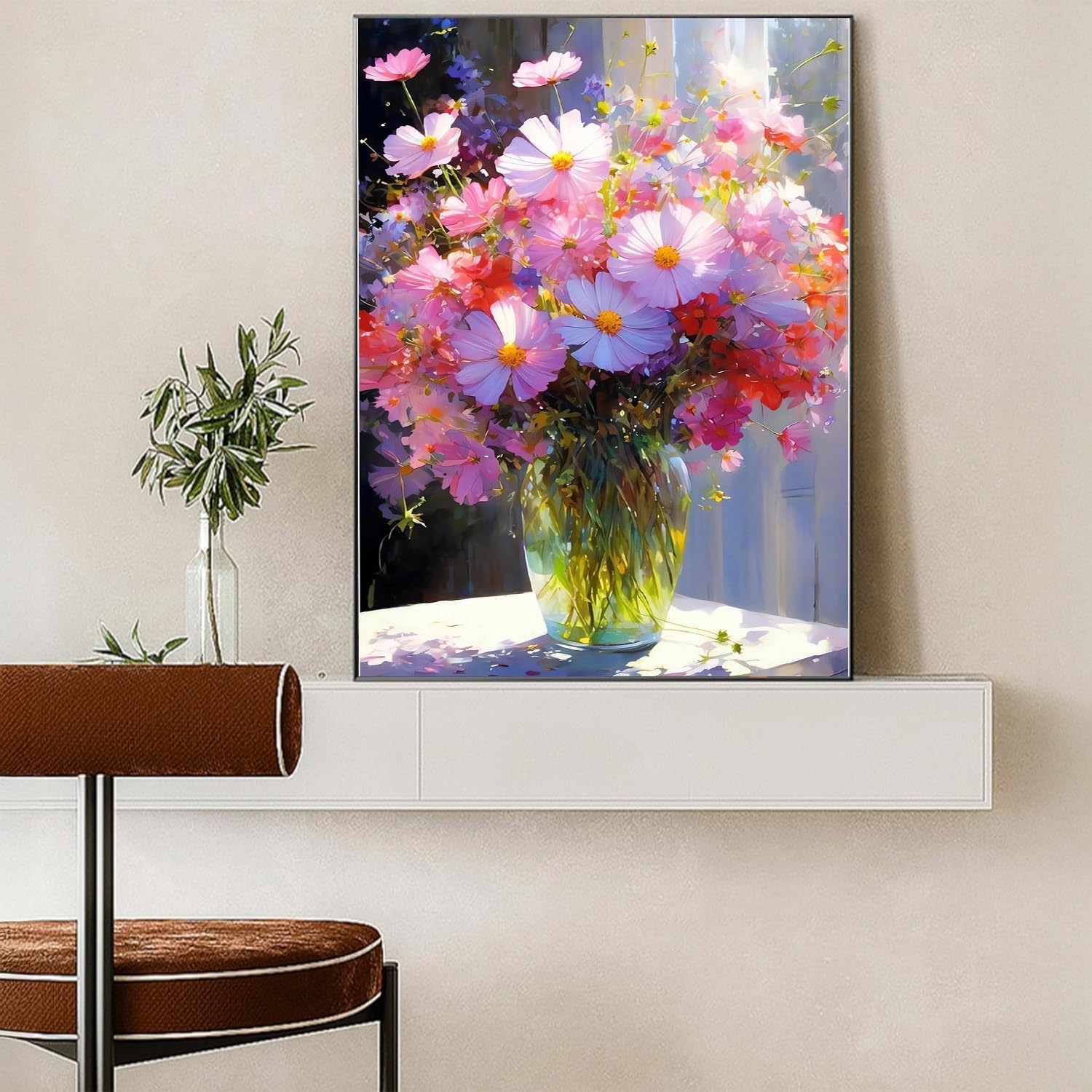 ODM HITIRECOVI Flowers Paint by Number Framed,Paint by Numbers with Frame-with Wooden Easel,DIY Acrylic Painting by Numbers in Colorful Gifts Box for Wall Decor 12x16inch Custom Mold Development