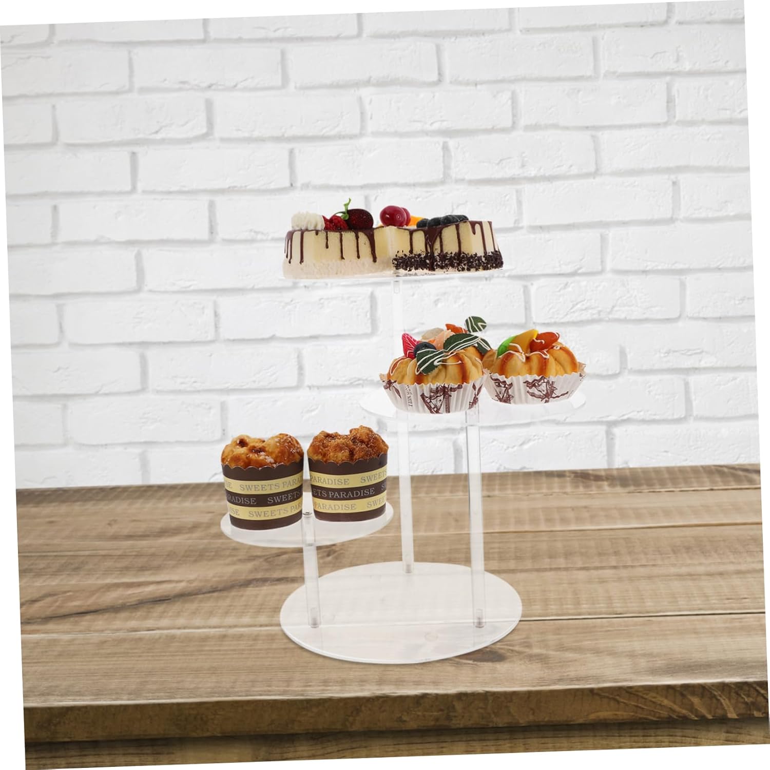 Wholesale OEM ODM 1 Set Elegant Tiered Cake Stand Clear Display Rack for Cakes Cupcakes Treats for Weddings Parties Special Occasions Enhance Your Dessert Table Decor Factory & Supplier