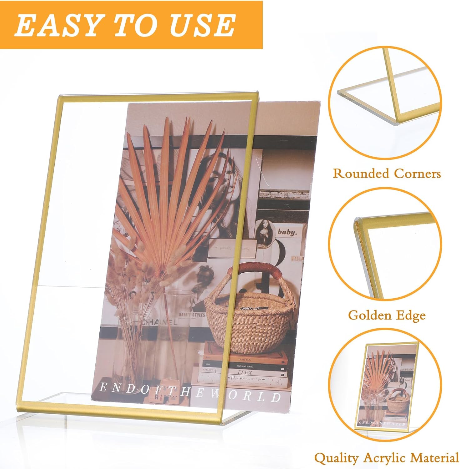 Wholesale 12 Pcs Acrylic Sign Holder Gold Frames Clear Wedding Table Number Frames Menu Holders Double Sided Table Display Stand Slanted Back Picture Frame for Wedding (4 x 6 Inch) China Factory Bulk Supply