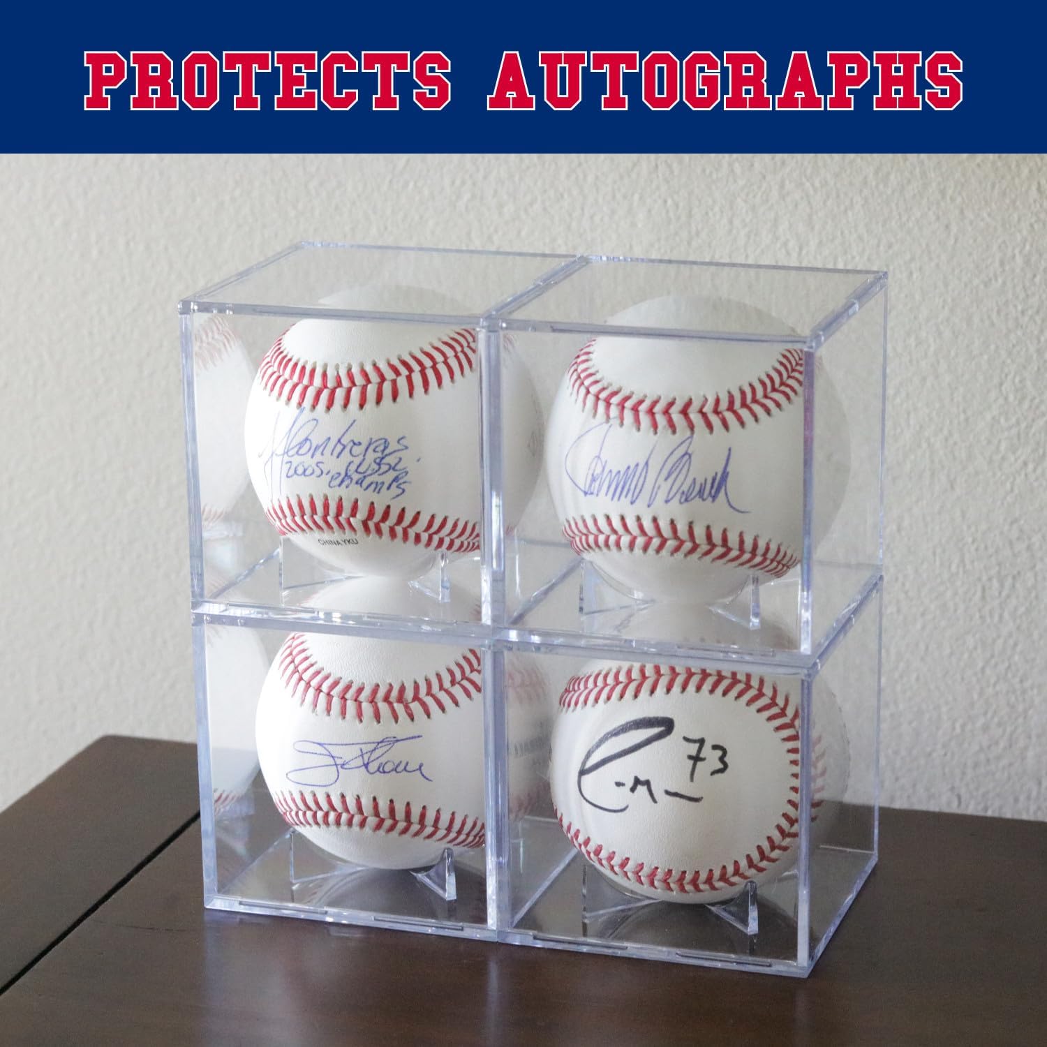 ODM (2 Count) Display Zone Baseball Cube - Crystal Clear UV Protected Acrylic Display Case Box - Autographed Game Ball Holder (Fits Official Size MLB Ball) - Signed Baseball Memorabilia Storage Custom Logo Service