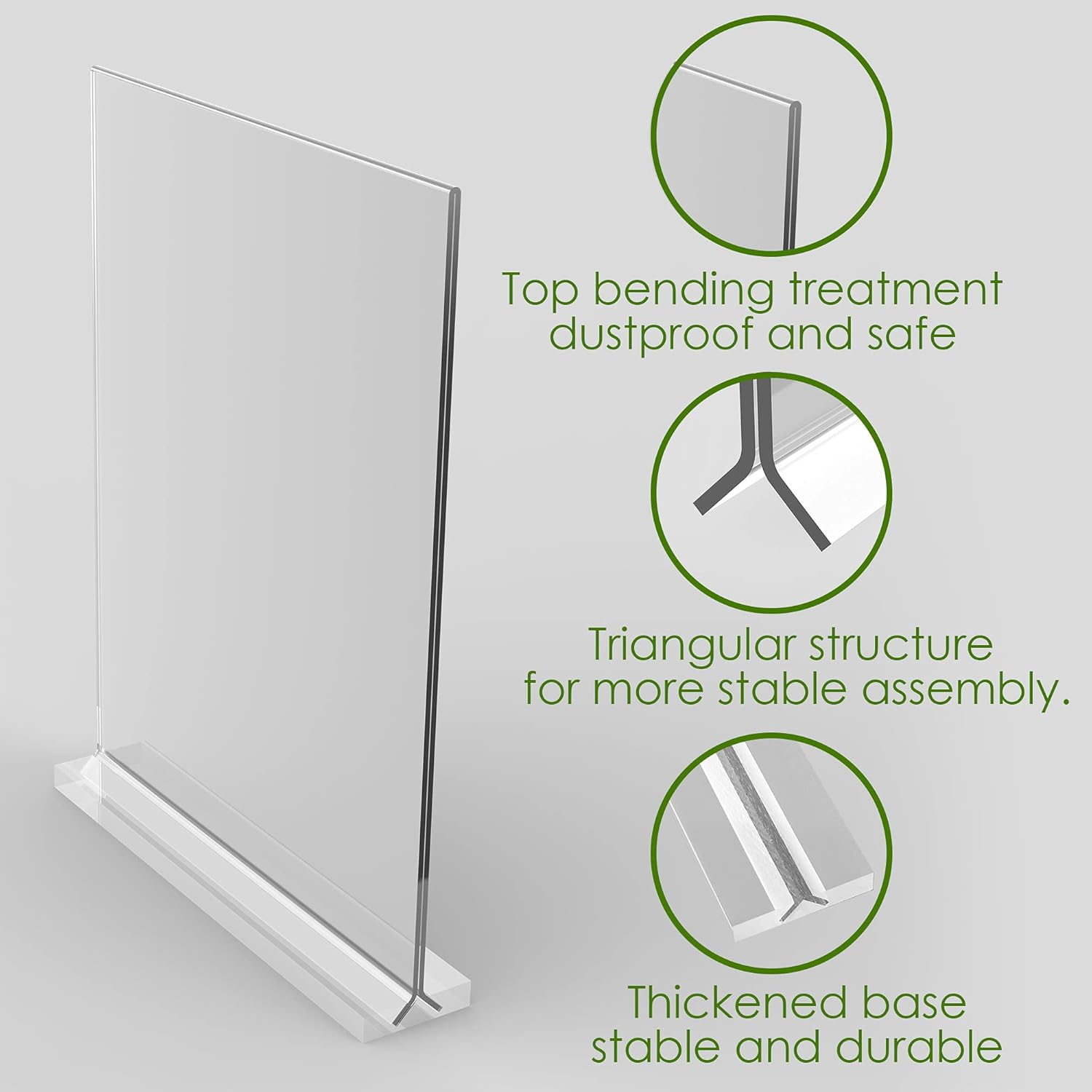 Wholesale newnewshow 8.5x11 Acrylic Sign Holder 3 Pack Vertical Double-Sided Display (Optional 8.5x11 8.5x5.5 5x7 Horizontal and Vertical) China Factory Bulk Supply