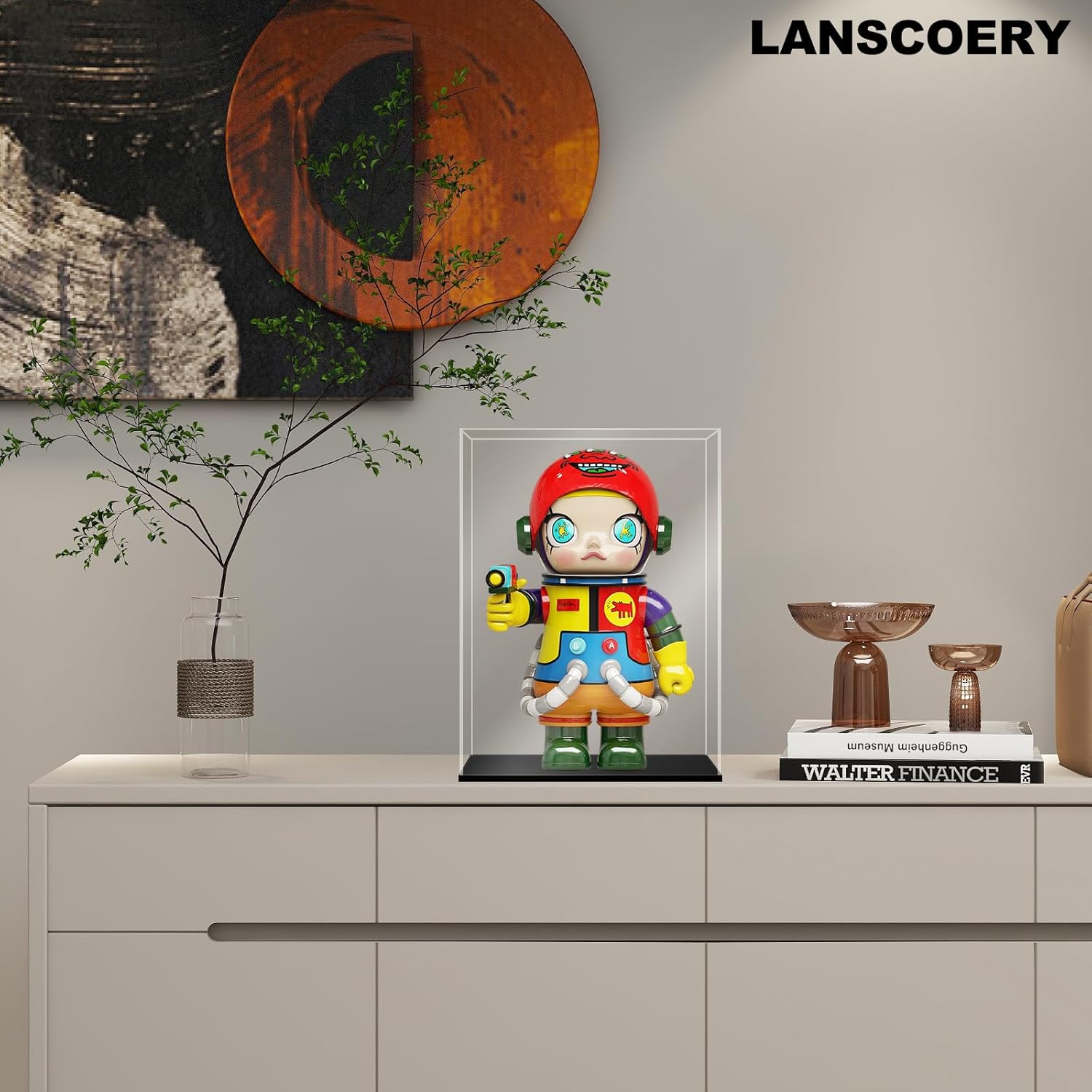 Wholesale OEM ODM LANSCOERY Acrylic Display Case, Assemble Showcase Display Box for Collectibles, with Dustproof & Seamless Display Design, 6x6x10inch Black Base Factory & Supplier
