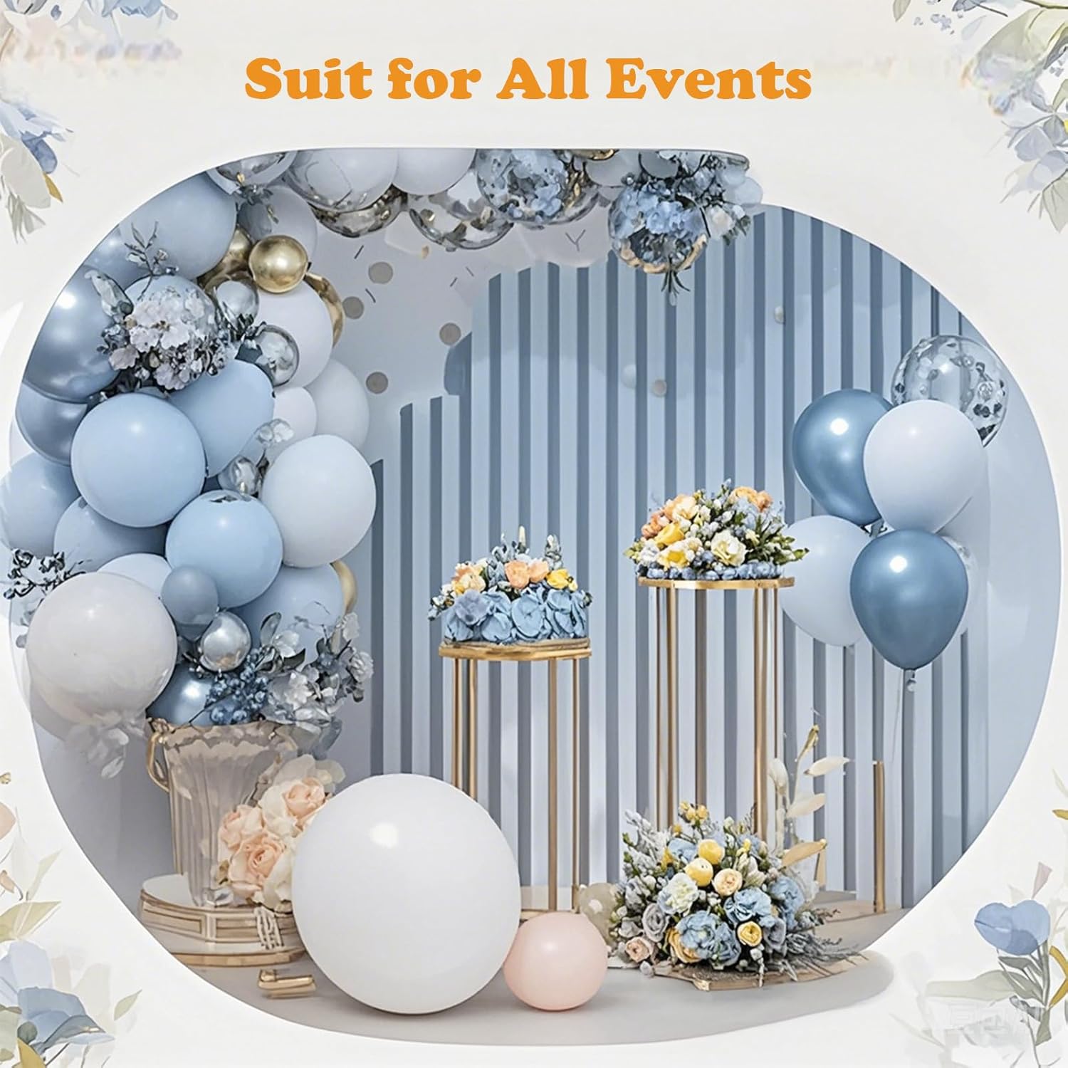 Private Label 3pcs Metal Cylinder Pedestal Stand for Party, Cilindros Para Decoraciones De Fiestas, Round Cake Pedestal Tables for Wedding Display, Event Decor with Floral Plant, Birthday Backdrop- Gold OEM Wholesale Manufacturer