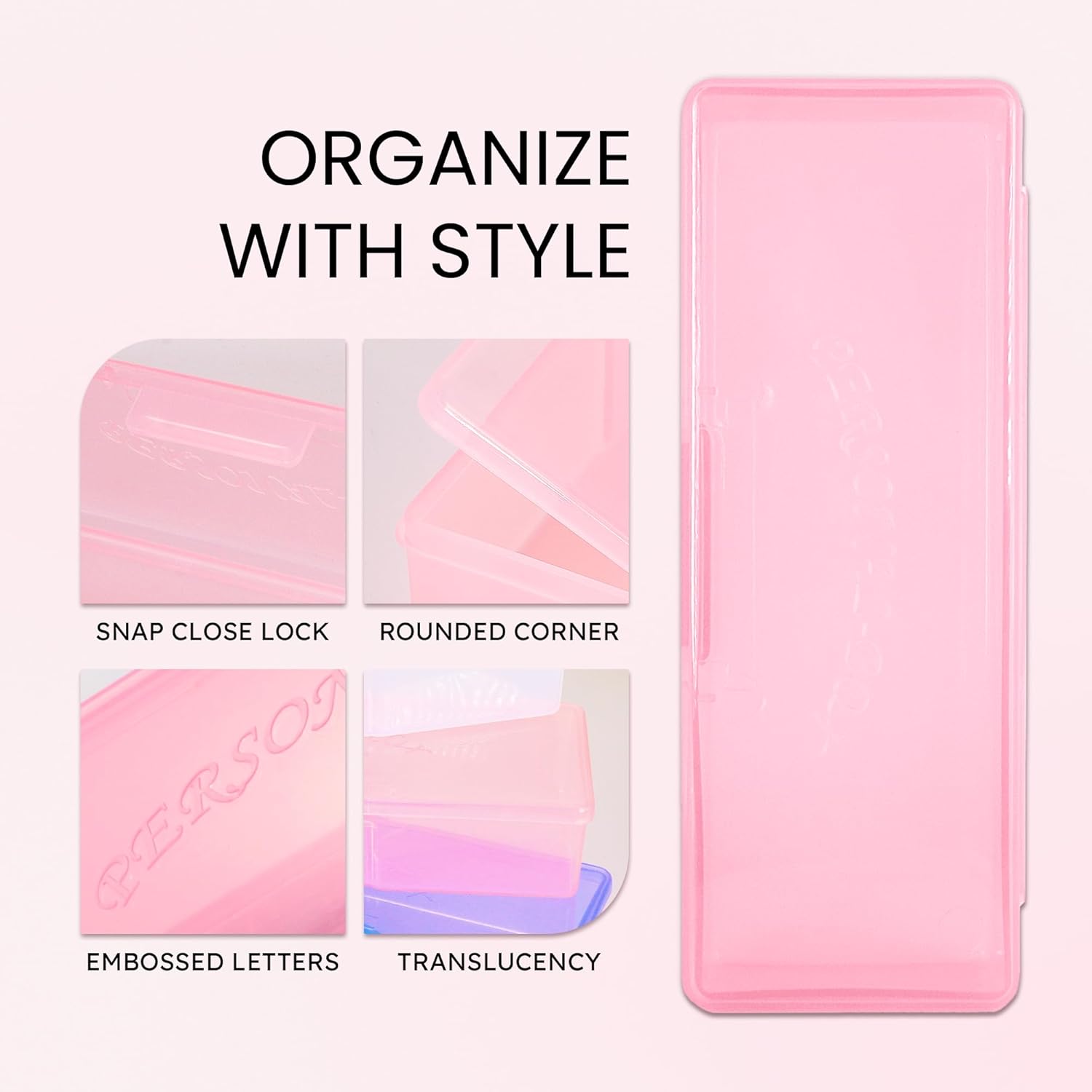 Private Label Beauticom Personal Box Storage Case for Professional Manicurist Nails Pedicure (Large Size) (4 Pieces Mix Color, Mix Color: Pink, Blue, Frosted, Purple) Custom Logo Service