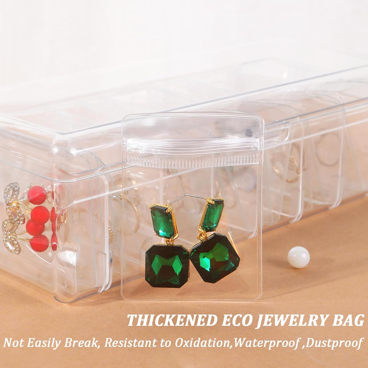 Direct Manufacturer Acrylic Jewelry Box Organizer, Clear Jewelry Organizer and Storage with 30 Portable Anti Tarnish Jewelry Bags, Jewelry Travel Bag for Rings,Necklaces, Earrings Organizer for Women Girls, Clear Low MOQ