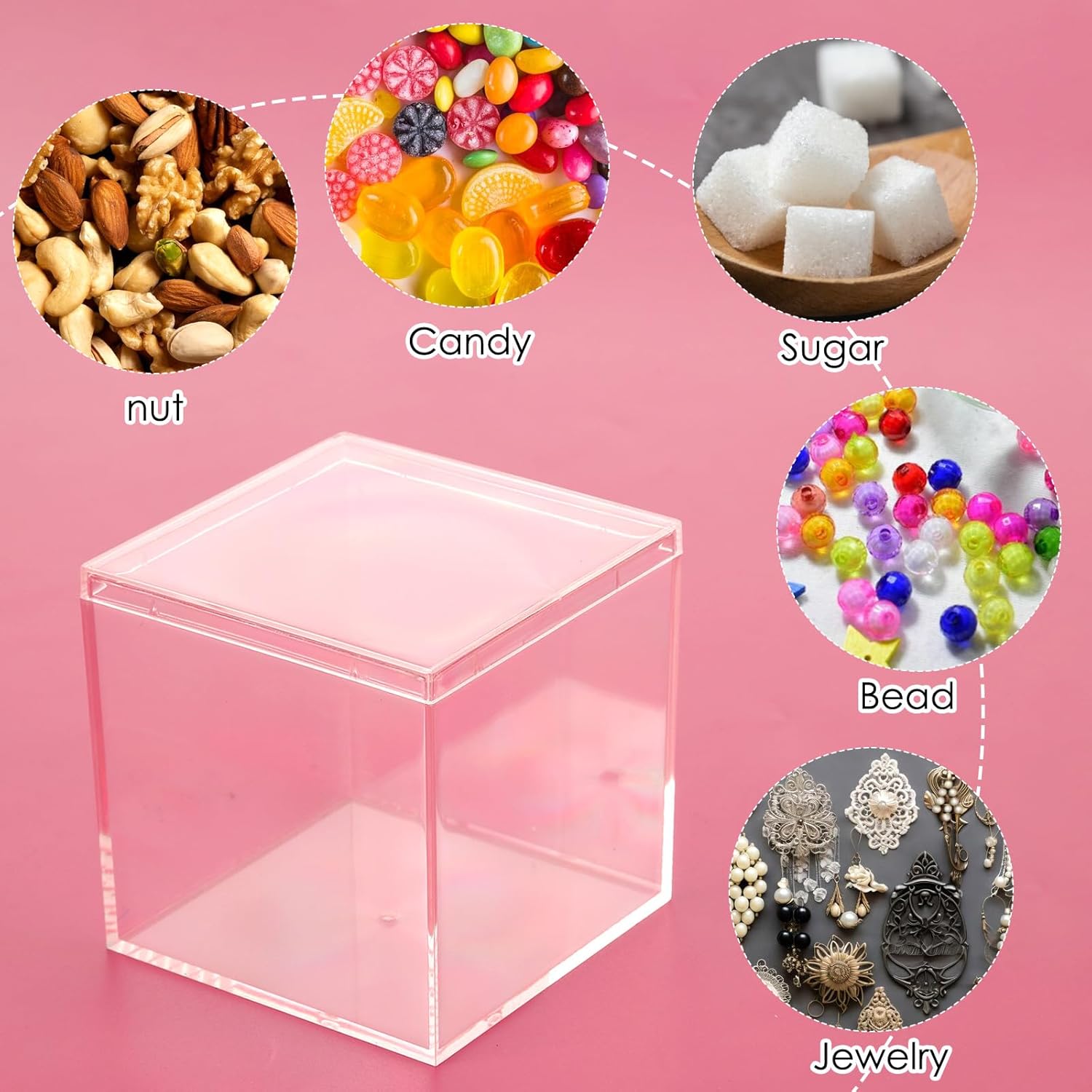ODM 12Pcs Clear Acrylic Box with lid 4 x 4 x 4 Inch Small Acrylic Box Plastic Square Cube Decorative Storage Boxs Mini Acrylics Containers Display Boxes Display Case Container for Candy Jewelry Tiny Items Custom Logo Service