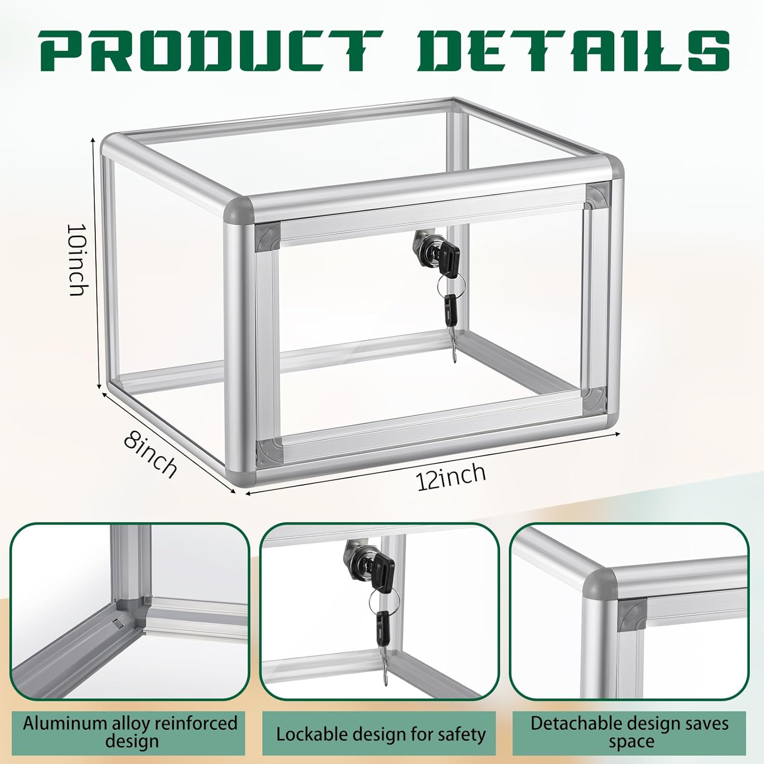 Private Label Clear Refrigerator Box with Lock 15 Liter Reinforcement Box 12 x 10 x 8 Inches Lockable Fridge Food Storage Container Gaming Equipment Organizer with Lock Custom Mold Development