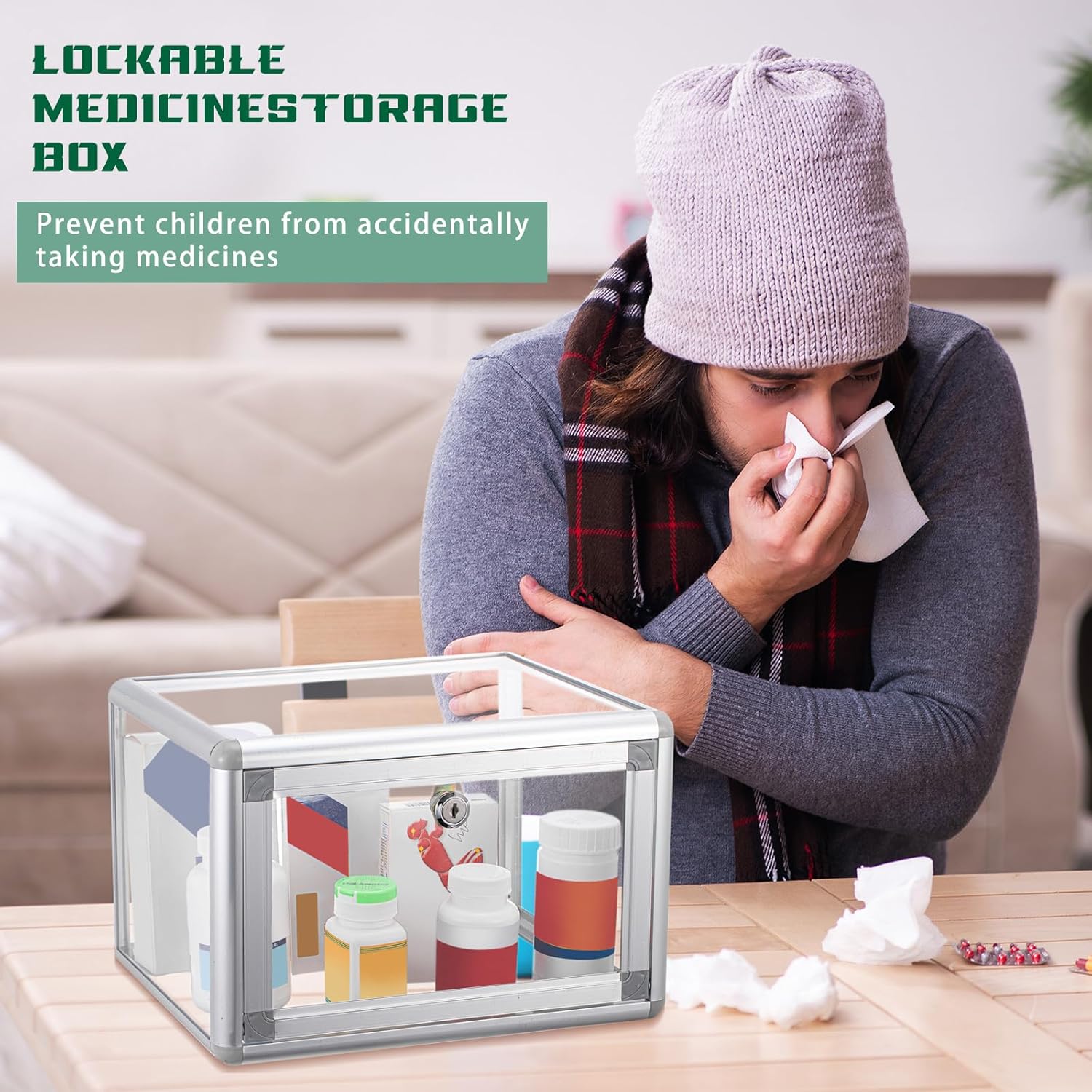 Private Label Clear Refrigerator Box with Lock 15 Liter Reinforcement Box 12 x 10 x 8 Inches Lockable Fridge Food Storage Container Gaming Equipment Organizer with Lock Custom Mold Development