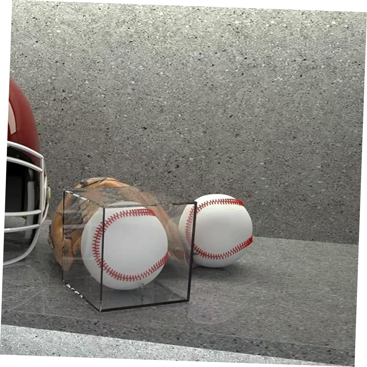 ODM 3pcs Clear Acrylic Baseball Display Case with Stand Transparent Cube Holder for Autographed Baseballs Memorabilia Showcases and Collectible Storage Custom Logo Service