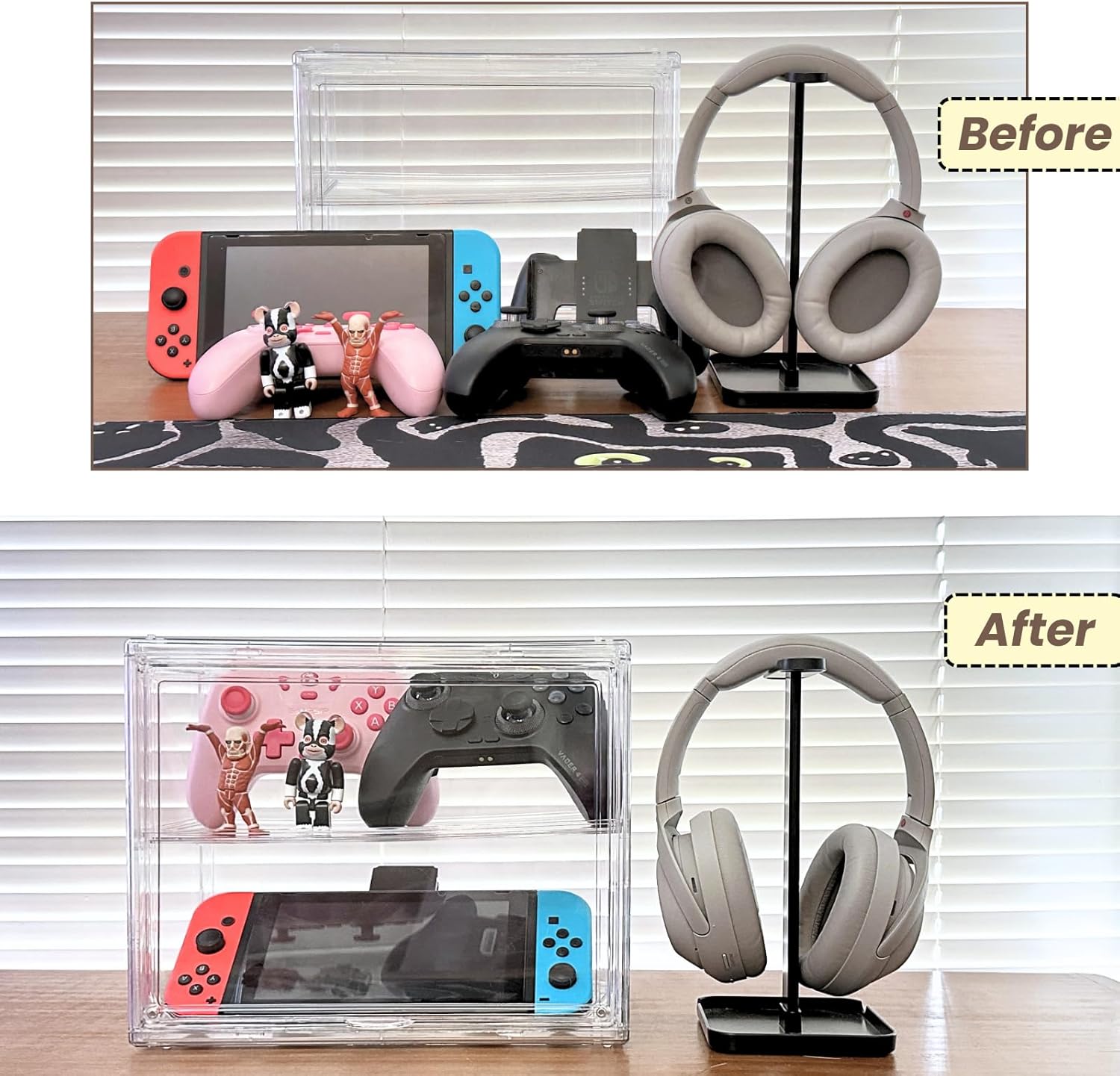Wholesale OEM ODM 2 Pack Acrylic Display Case, 2/3 Layer Adjustable Figure Display Case, Wall-Mounted Dustproof Showcase for Collectibles Action Figure (2, 2 Tiers) Factory & Supplier